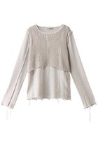 【プランク プロジェクト/PRANK PROJECT】のメッシュレイヤードトップ / Mesh Layered Top 人気、トレンドファッション・服の通販 founy(ファニー) ファッション Fashion レディースファッション Ladies' Fashion Online トップス・カットソー Tops/Tshirt シャツ/ブラウス Shirts/Blouses ロング / Tシャツ T-Shirts カットソー Cut and Sewn カットソー Cut And Sew スリーブ Sleeve ダメージ Damage メッシュ Mesh ロング Long thumbnail O.WHT(オフホワイト)|ID: prp329100004577671 ipo3291000000032424022