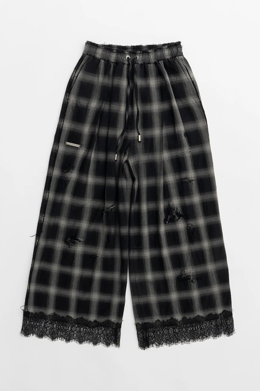 【プランク プロジェクト/PRANK PROJECT】のダメージチェックパンツDamaged Check Pants インテリア・キッズ・メンズ・レディースファッション・服の通販 founy(ファニー) 　ファッション　Fashion　レディースファッション　Ladies' Fashion Online　パンツ　Pants　おすすめ　Recommend　ジャケット　Jacket　ダメージ　Damage　チェック　Check　チュニック　Tunic　レース　Race　C.GRY(チャコールグレー)|ID: prp329100004577677 ipo3291000000032424061