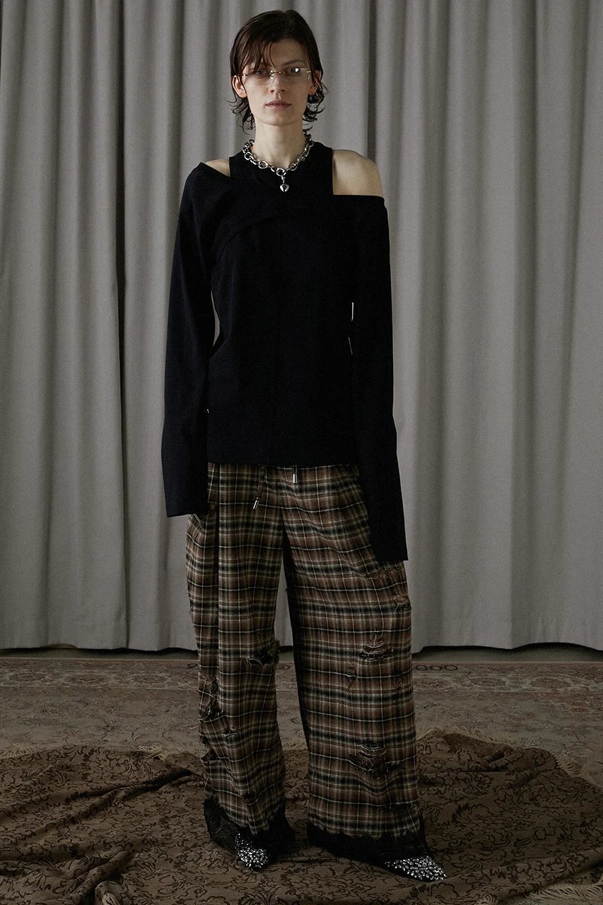 【プランク プロジェクト/PRANK PROJECT】のダメージチェックパンツDamaged Check Pants 人気、トレンドファッション・服の通販 founy(ファニー) 　ファッション　Fashion　レディースファッション　Fashion for Women　パンツ　Pants & Trousers　おすすめ　Recommended / Our Picks　ジャケット　Jacket, Outerwear　ダメージ　Distressed, Destroyed　チェック　Check, Plaid, Tartan　チュニック　Tunic, Long Top　レース　Lace, Lace Fabric　other-6|ID: prp329100004577677 ipo3291000000032892178