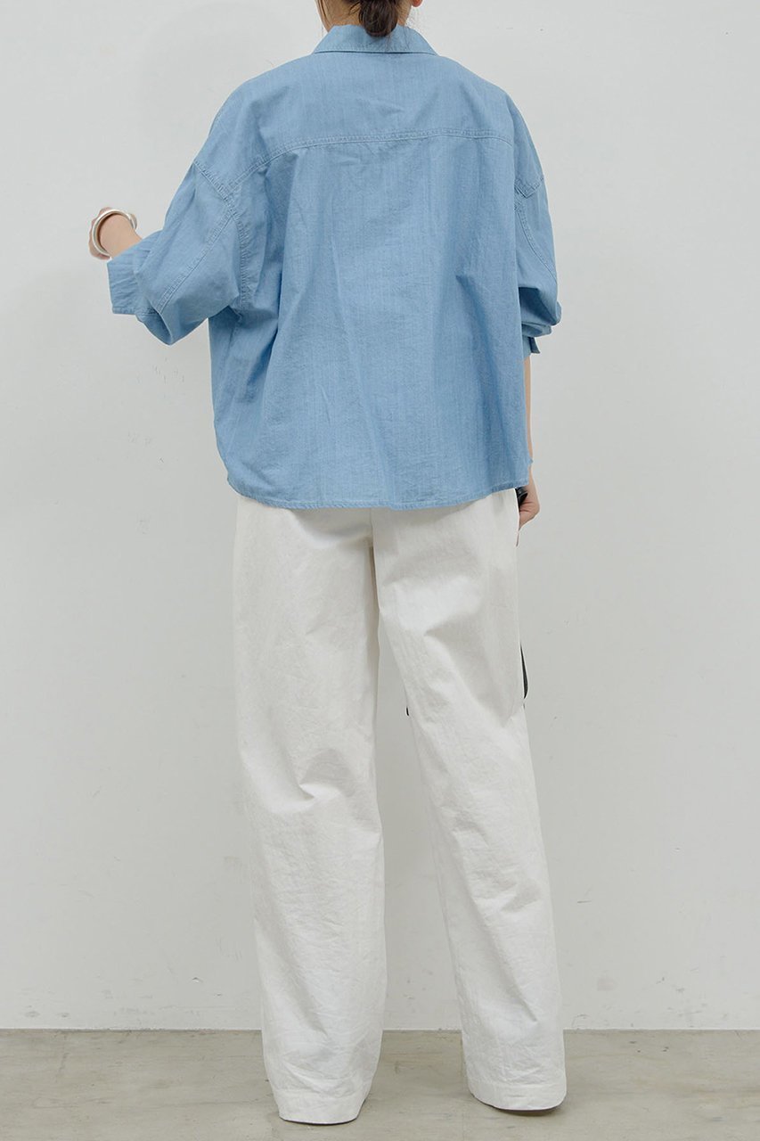 【ガリャルダガランテ/GALLARDAGALANTE】のクロップドデニムシャツ 人気、トレンドファッション・服の通販 founy(ファニー) 　ファッション　Fashion　レディースファッション　Fashion for Women　トップス・カットソー　Cut & Sew Tops　シャツ・ブラウス・オフィスカジュアル　Elegant Blouses & Button-Ups　おすすめ　Recommended / Our Picks　クロップド　Cropped, Short Length　スリーブ　Sleeve, Long Sleeve / Short Sleeve　タンク　Tank Top, Sleeveless Top　タートル　Turtleneck, Turtle Collar　ロング　Long, Long-Length　半袖　Short Sleeve, Half Sleeve　羽織　Haori, Light Jacket　other-4|ID: prp329100004577680 ipo3291000000032424087
