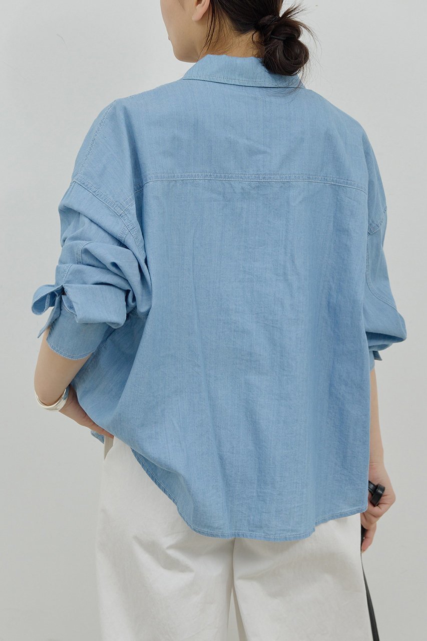 【ガリャルダガランテ/GALLARDAGALANTE】のクロップドデニムシャツ 人気、トレンドファッション・服の通販 founy(ファニー) 　ファッション　Fashion　レディースファッション　Fashion for Women　トップス・カットソー　Cut & Sew Tops　シャツ・ブラウス・オフィスカジュアル　Elegant Blouses & Button-Ups　おすすめ　Recommended / Our Picks　クロップド　Cropped, Short Length　スリーブ　Sleeve, Long Sleeve / Short Sleeve　タンク　Tank Top, Sleeveless Top　タートル　Turtleneck, Turtle Collar　ロング　Long, Long-Length　半袖　Short Sleeve, Half Sleeve　羽織　Haori, Light Jacket　other-7|ID: prp329100004577680 ipo3291000000032424093