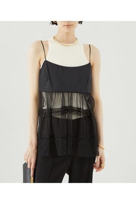 【ザ ストア バイ シー/THE STORE by C】のプリーツチュールキャミソール 人気、トレンドファッション・服の通販 founy(ファニー) ファッション Fashion レディースファッション WOMEN トップス・カットソー Tops/Tshirt キャミソール / ノースリーブ No Sleeves シャツ/ブラウス Shirts/Blouses キャミソール Camisole シアー Sheer シンプル Simple デニム Denim ノースリーブ No Sleeve バランス Balance プリーツ Pleats ボトム Bottom レース Race |ID:prp329100004577704