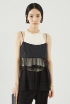 【ザ ストア バイ シー/THE STORE by C】のプリーツチュールキャミソール 人気、トレンドファッション・服の通販 founy(ファニー) ファッション Fashion レディースファッション Fashion for Women トップス・カットソー Cut & Sew Tops キャミソール&ノースリーブ Camisoles & Sleeveless Tops シャツ・ブラウス・オフィスカジュアル Elegant Blouses & Button-Ups キャミソール Camisole, Spaghetti Strap Top シアー Sheer, See-Through シンプル Simple, Minimal デニム Denim, Jeans Material ノースリーブ Sleeveless, No-Sleeve バランス Balance, Style Balance プリーツ Pleats, Pleated ボトム Bottoms, Lower Wear レース Lace, Lace Fabric 再入荷 Restock / Back in Stock thumbnail ブラック|ID: prp329100004577704 ipo3291000000032903716