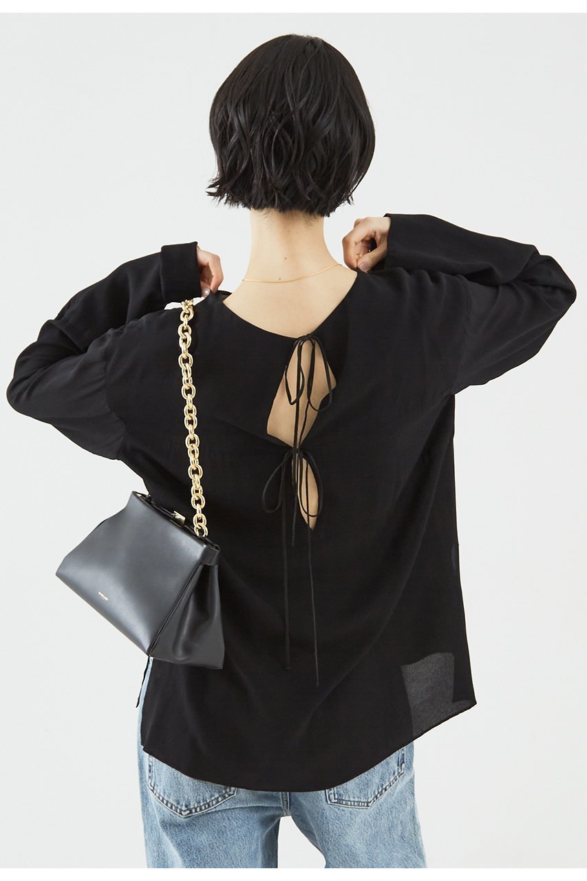 【ザ ストア バイ シー/THE STORE by C】の製品染めブラウス 人気、トレンドファッション・服の通販 founy(ファニー) 　ファッション　Fashion　レディースファッション　Fashion for Women　トップス・カットソー　Cut & Sew Tops　シャツ・ブラウス・オフィスカジュアル　Elegant Blouses & Button-Ups　シンプル　Simple, Minimal　スリーブ　Sleeve, Long Sleeve / Short Sleeve　リボン　Ribbon, Bow　ロング　Long, Long-Length　other-2|ID: prp329100004577720 ipo3291000000032908200