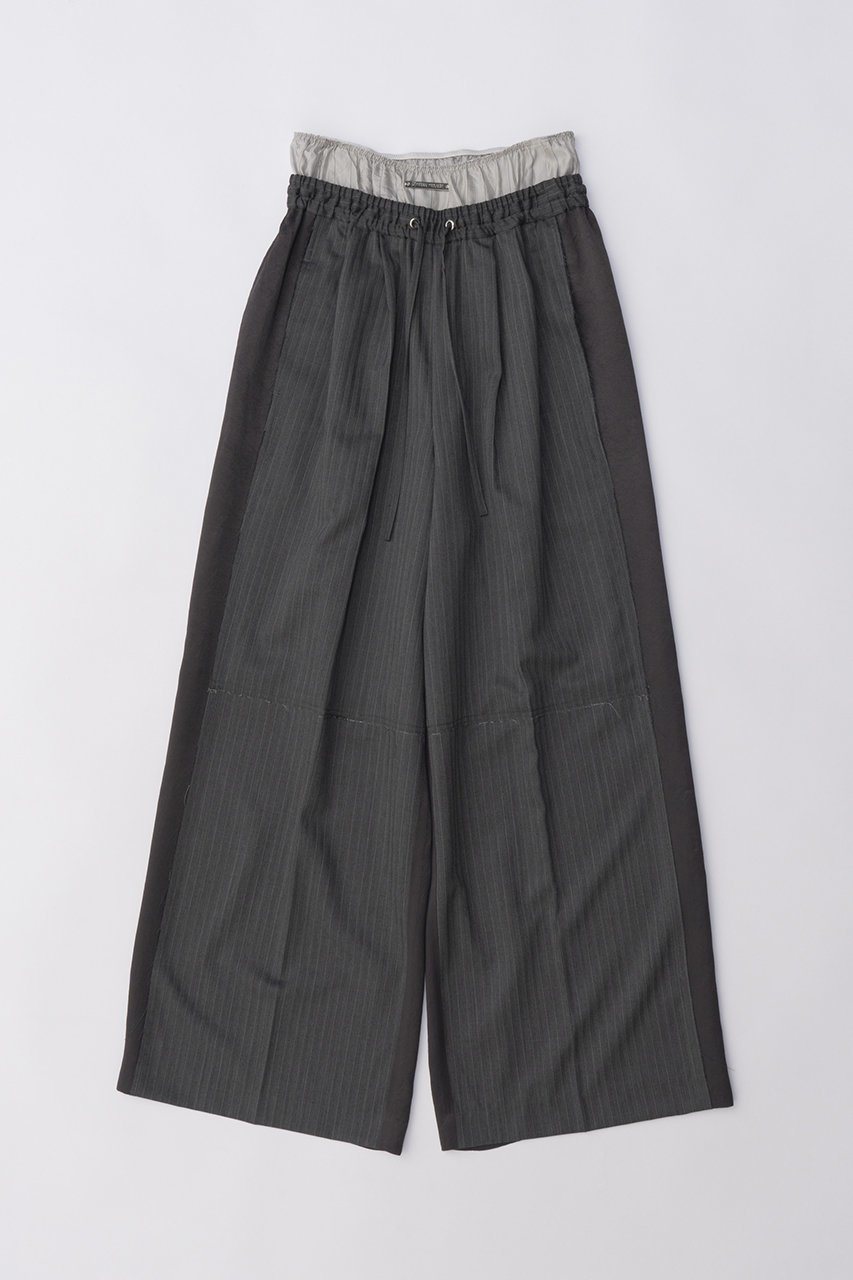 【プランク プロジェクト/PRANK PROJECT】のダブルウエストパンツ / Double Waisted Pants インテリア・キッズ・メンズ・レディースファッション・服の通販 founy(ファニー) ファッション Fashion レディースファッション Fashion for Women パンツ Pants & Trousers インナー Innerwear コンビ Combo, Combination Style サテン Satin, Glossy Fabric シャドー Shadow, Subtle Pattern ショーツ Shorts, Short Pants ストライプ Stripe, Striped Pattern セットアップ Set-Up, Coordinated Outfit GRY(グレー)|ID: prp329100004577723 ipo3291000000034423294