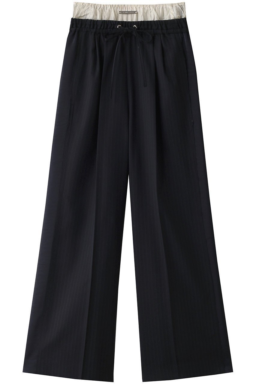 【プランク プロジェクト/PRANK PROJECT】のダブルウエストパンツ / Double Waisted Pants インテリア・キッズ・メンズ・レディースファッション・服の通販 founy(ファニー) ファッション Fashion レディースファッション Fashion for Women パンツ Pants & Trousers インナー Innerwear コンビ Combo, Combination Style サテン Satin, Glossy Fabric シャドー Shadow, Subtle Pattern ショーツ Shorts, Short Pants ストライプ Stripe, Striped Pattern セットアップ Set-Up, Coordinated Outfit NVY(ネイビー)|ID: prp329100004577723 ipo3291000000034423295