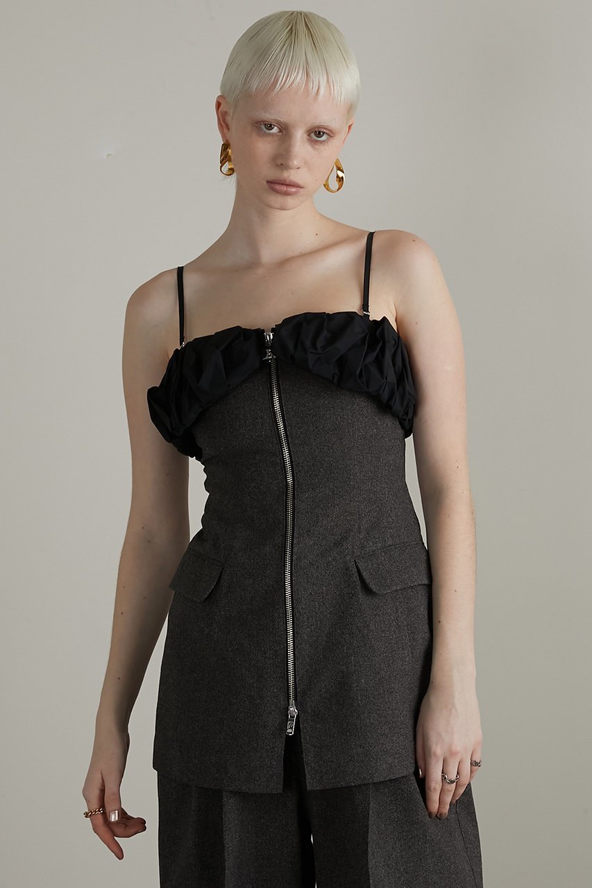 【プランク プロジェクト/PRANK PROJECT】のメランジフロントジップチュニック / Melange Front Zip Tunic 人気、トレンドファッション・服の通販 founy(ファニー)  ファッション Fashion レディースファッション Fashion for Women ワンピース Dresses チュニック Tunic Tops & Dresses おすすめ Recommended / Our Picks インナー Innerwear スリット Slit, Slit Detail セットアップ Set-Up, Coordinated Outfit タフタ Taffeta, Structured Fabric タンク Tank Top, Sleeveless Top タンブラー Tumbler, Travel Mug チュニック Tunic, Long Top ネップ Nepp, Slub Yarn フォルム Silhouette, Form リアル Real, Realistic other-8|ID: prp329100004577725 ipo3291000000034422011