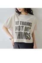 【ウィムガゼット/Whim Gazette】のNO THANKS ロゴTシャツ 人気、トレンドファッション・服の通販 founy(ファニー) ファッション Fashion レディースファッション WOMEN トップス・カットソー Tops/Tshirt シャツ/ブラウス Shirts/Blouses ロング / Tシャツ T-Shirts カットソー Cut and Sewn おすすめ Recommend コンパクト Compact ショート Short スラックス Slacks スリーブ Sleeve フロント Front プリント Print ベーシック Basic ボトム Bottom ロング Long NEW・新作・新着・新入荷 New Arrivals thumbnail ライトベージュ|ID: prp329100004577737 ipo3291000000032424474