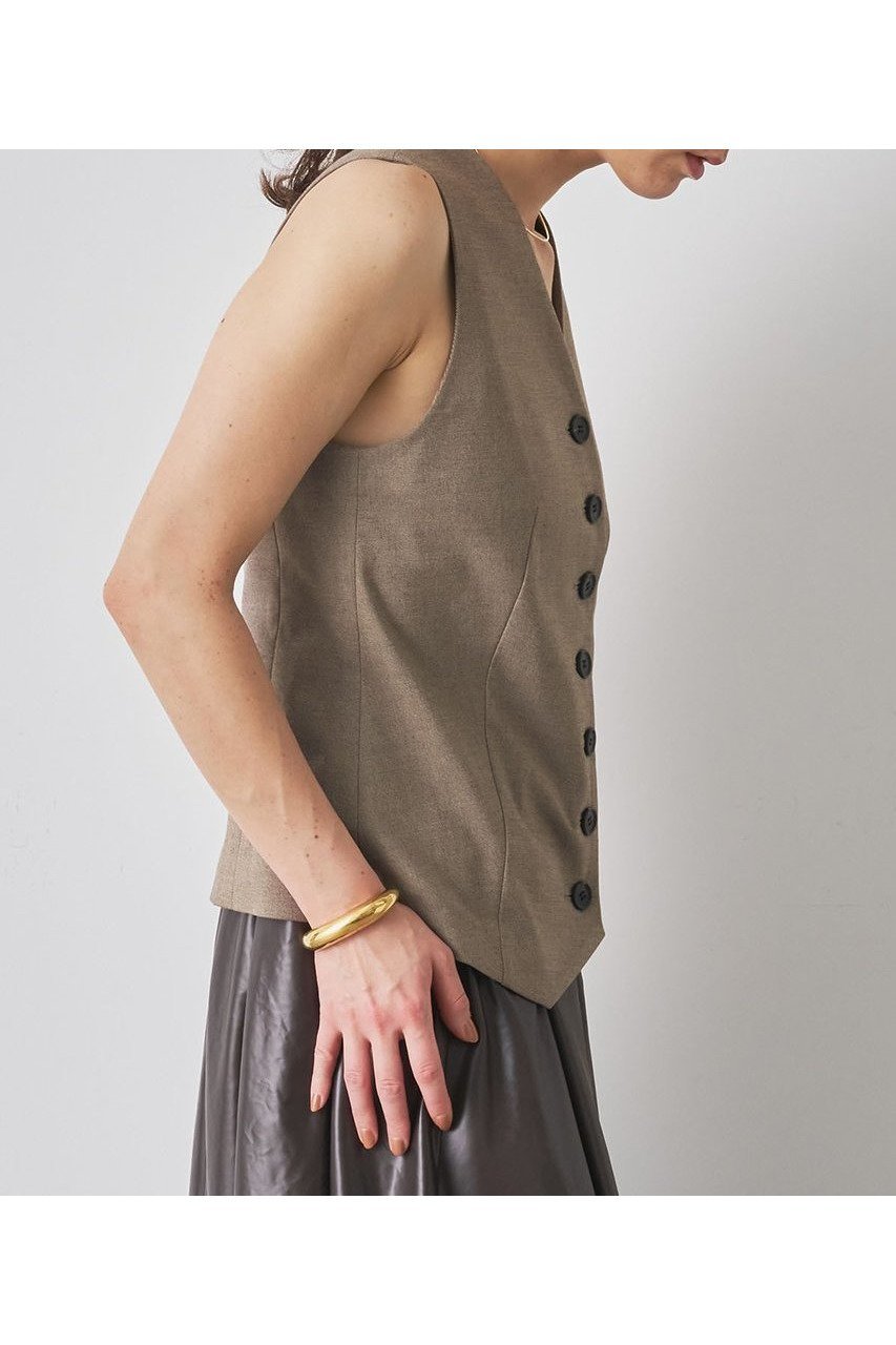 【ウィムガゼット/Whim Gazette】のノーカラーベスト 人気、トレンドファッション・服の通販 founy(ファニー) 　ファッション　Fashion　レディースファッション　WOMEN　アウター　Coat Outerwear　ジャケット　Jackets　おすすめ　Recommend　クラシカル　Classical　コンパクト　Compact　シルク　Silk　ジャケット　Jacket　スタイリッシュ　Stylish　セットアップ　Set Up　チェック　Check　ドレープ　Drape　ネップ　Nep Yarn　ベスト　Vest　ベーシック　Basic　ボトム　Bottom　マニッシュ　Mannish　ワイド　Wide　エレガント 上品　Elegant　NEW・新作・新着・新入荷　New Arrivals　other-5|ID: prp329100004577744 ipo3291000000032424542