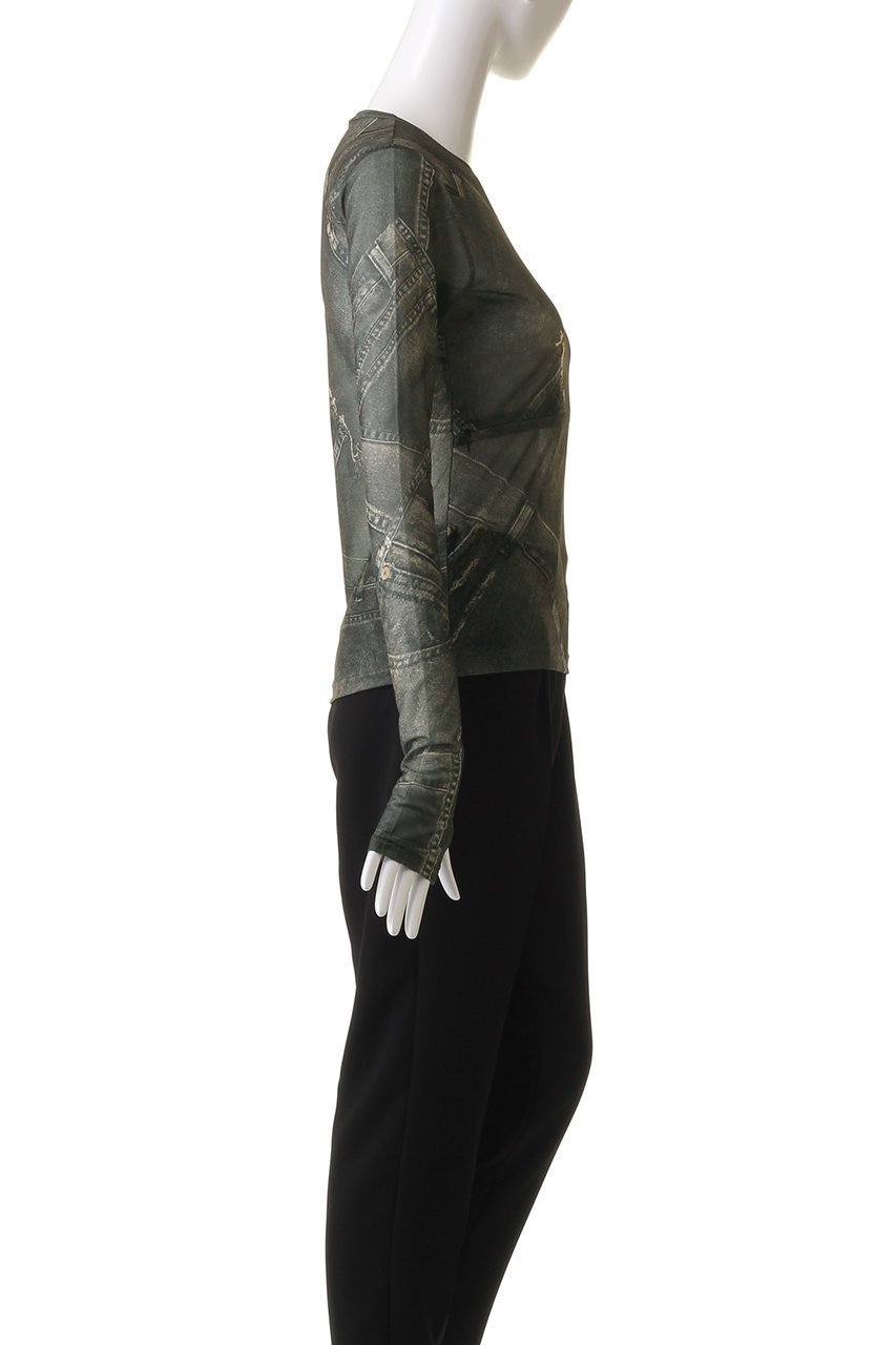 【プランク プロジェクト/PRANK PROJECT】のデニムプリントスキントップ / Denim Printed Skin Top 人気、トレンドファッション・服の通販 founy(ファニー) 　ファッション　Fashion　レディースファッション　Fashion for Women　トップス・カットソー　Cut & Sew Tops　シャツ・ブラウス・オフィスカジュアル　Elegant Blouses & Button-Ups　ロングTシャツ・Tシャツ　Longline T-Shirts & Tees　カットソー・ベーシックTシャツ　Cut-and-Sewn Tops / Stretch Tees & Basics　シンプル　Simple, Minimal　スリーブ　Sleeve, Long Sleeve / Short Sleeve　デニム　Denim, Jeans Material　パッチワーク　Patchwork, Mixed Fabric　プリント　Print, Printed Pattern　ランダム　Random, Irregular　ロング　Long, Long-Length　春　Spring　other-3|ID: prp329100004577754 ipo3291000000032840743