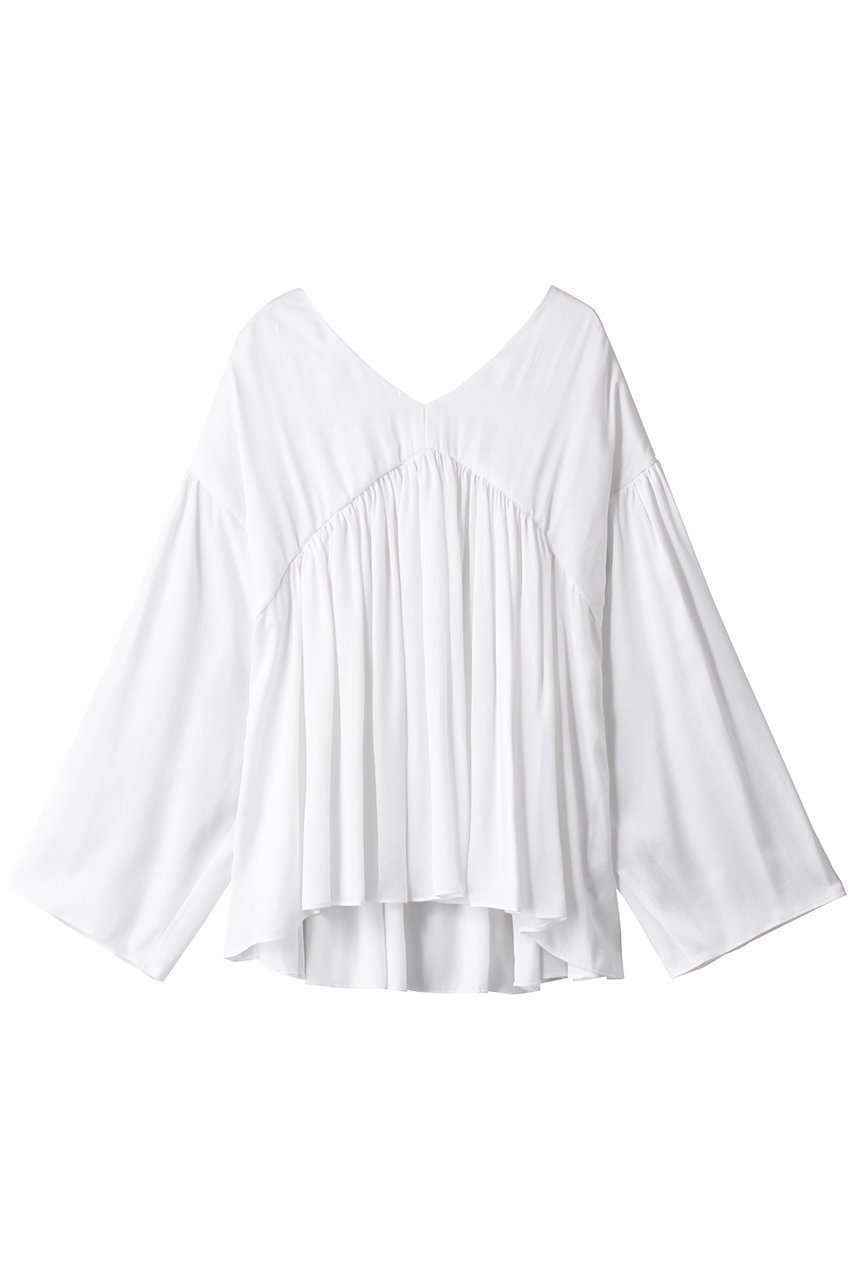 【ザ ストア バイ シー/THE STORE by C】の【ELLE先行販売】【WEB限定】ギャザーブラウス 人気、トレンドファッション・服の通販 founy(ファニー) 　ファッション　Fashion　レディースファッション　WOMEN　トップス・カットソー　Tops/Tshirt　シャツ/ブラウス　Shirts/Blouses　ギャザー　Gather　サテン　Satin　シルク　Silk　スリーブ　Sleeve　デニム　Denim　ロング　Long　 other-1|ID: prp329100004577756 ipo3291000000032424650
