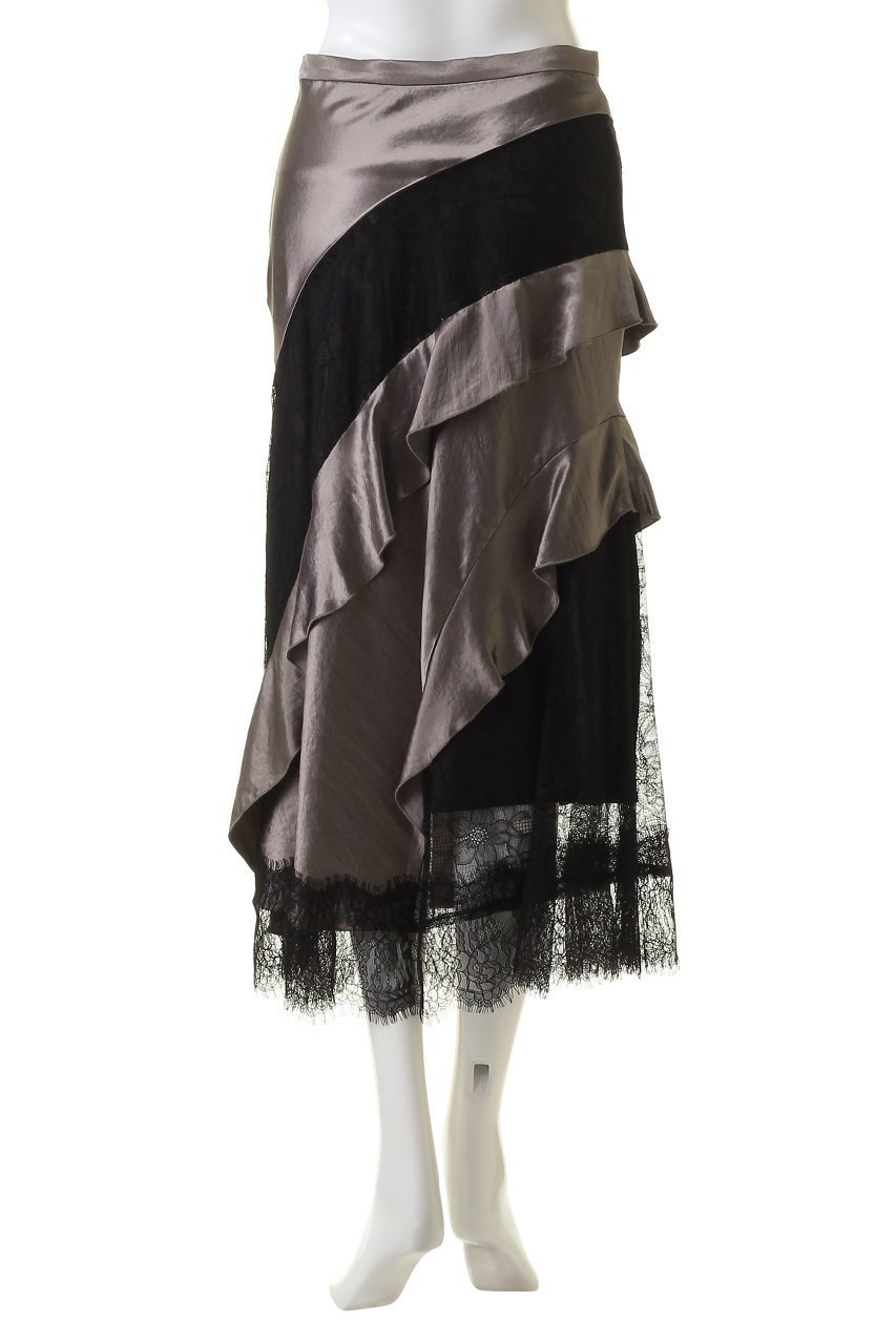 【プランク プロジェクト/PRANK PROJECT】のサテンラッフルスカート/Satin Ruffle Skirt 人気、トレンドファッション・服の通販 founy(ファニー) 　ファッション　Fashion　レディースファッション　Fashion for Women　スカート　Skirts　ロングスカート　Long Skirts / Maxi & Midi Skirts　おすすめ　Recommended / Our Picks　コンビ　Combo, Combination Style　サテン　Satin, Glossy Fabric　ダウン　Down, Puffer　フリル　Frill, Ruffle　ラッフル　Ruffle, Frill　レース　Lace, Lace Fabric　ロング　Long, Long-Length　other-4|ID: prp329100004577762 ipo3291000000032931998