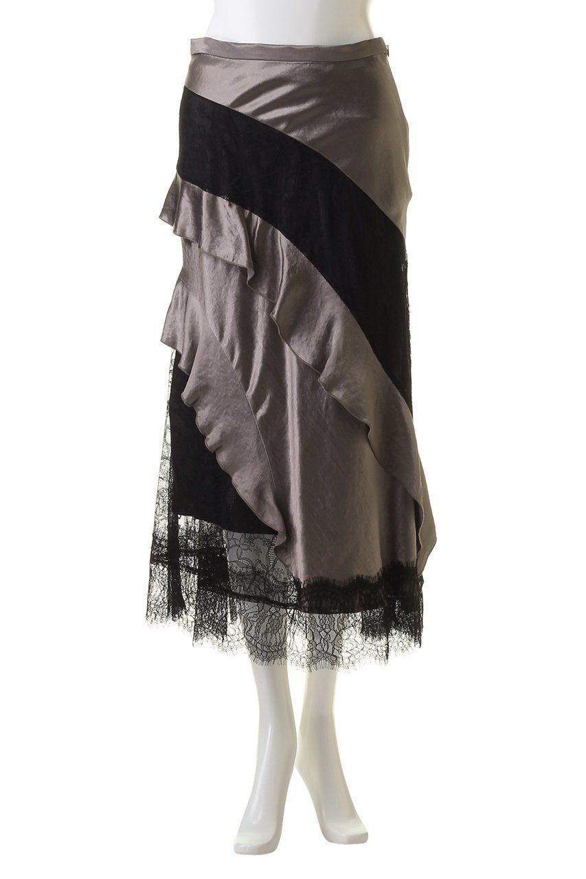 【プランク プロジェクト/PRANK PROJECT】のサテンラッフルスカート/Satin Ruffle Skirt 人気、トレンドファッション・服の通販 founy(ファニー) 　ファッション　Fashion　レディースファッション　Fashion for Women　スカート　Skirts　ロングスカート　Long Skirts / Maxi & Midi Skirts　おすすめ　Recommended / Our Picks　コンビ　Combo, Combination Style　サテン　Satin, Glossy Fabric　ダウン　Down, Puffer　フリル　Frill, Ruffle　ラッフル　Ruffle, Frill　レース　Lace, Lace Fabric　ロング　Long, Long-Length　other-2|ID: prp329100004577762 ipo3291000000035387973