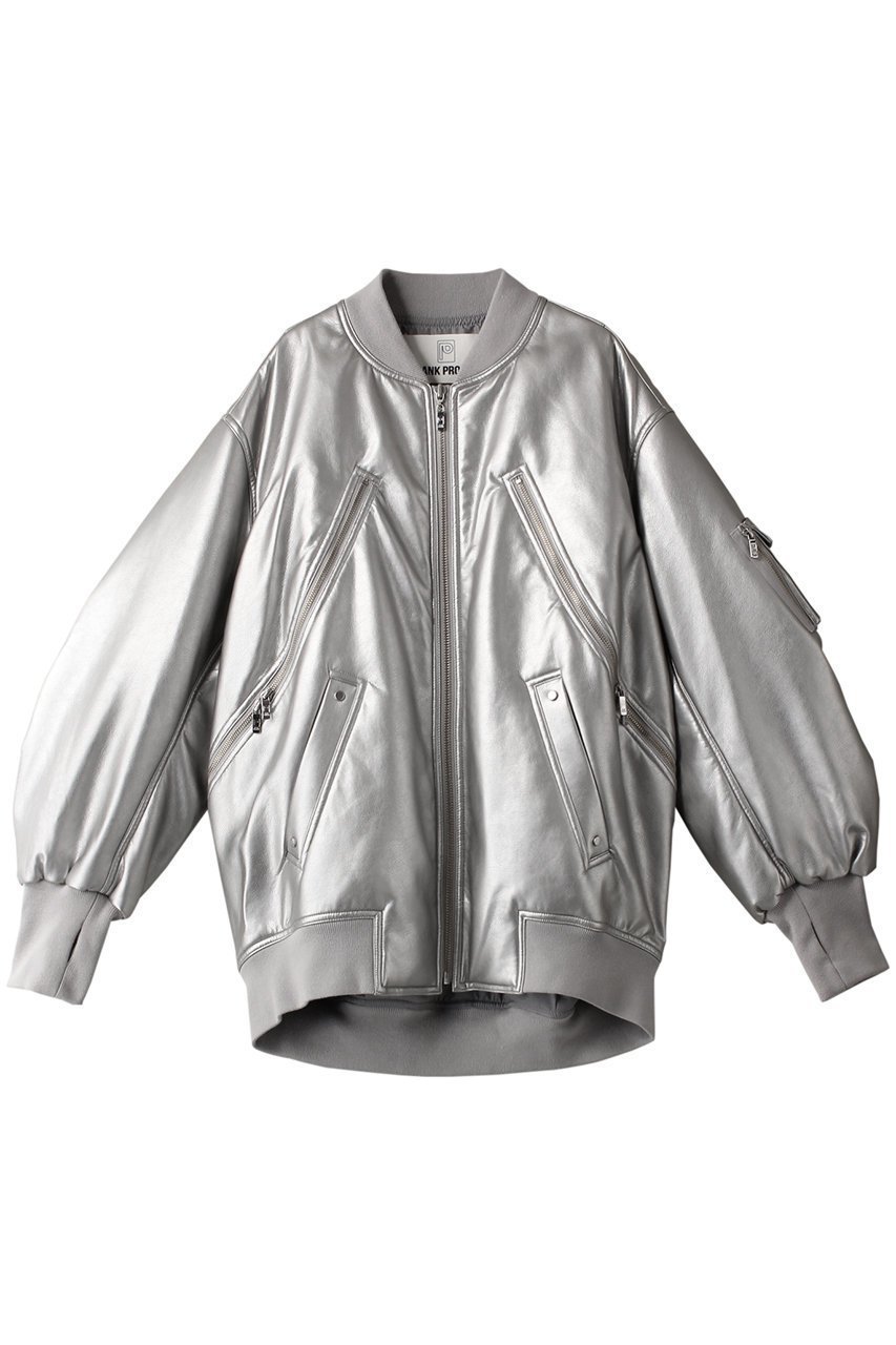 【プランク プロジェクト/PRANK PROJECT】の【UNISEX】フェイクレザーMA-1 / Synthetic Leather MA-1 インテリア・キッズ・メンズ・レディースファッション・服の通販 founy(ファニー) 　ファッション　Fashion　レディースファッション　Ladies' Fashion Online　アウター　Coat Outerwear　ジャケット　Jackets　ブルゾン　Blouson/Jackets　MA-1　MA-1　ユニセックス　Unisex　シルバー　Silver　ジャケット　Jacket　スリット　Slit　フェイクレザー　Faux Leather　ブルゾン　Blouson　ラグジュアリー　Luxury　エレガント 上品　Elegant　防寒　Cold Protection　SLV(シルバー)|ID: prp329100004577763 ipo3291000000032424723