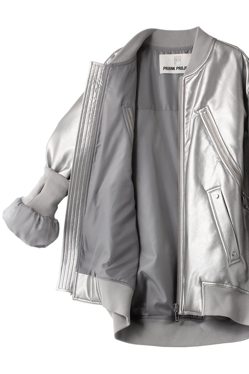 【プランク プロジェクト/PRANK PROJECT】の【UNISEX】フェイクレザーMA-1 / Synthetic Leather MA-1 人気、トレンドファッション・服の通販 founy(ファニー) 　ファッション　Fashion　レディースファッション　Fashion for Women　アウター　Coat / Outerwear Collection　レディースジャケット・軽アウター　Jackets　ブルゾンジャケット・スポーティアウター　Blouson Jackets　MA-1ジャケット　MA-1 Bomber Jackets / Flight Jackets　ユニセックス　Unisex, Genderless　シルバー　Silver, Metallic Silver　ジャケット　Jacket, Outerwear　スリット　Slit, Slit Detail　フェイクレザー　Faux Leather, PU Leather　ブルゾン　Blouson, Bomber Jacket　ラグジュアリー　Luxury, Elegant　エレガント 上品　Elegant　防寒　Cold Protection, Winter-Ready　other-6|ID: prp329100004577763 ipo3291000000032966601