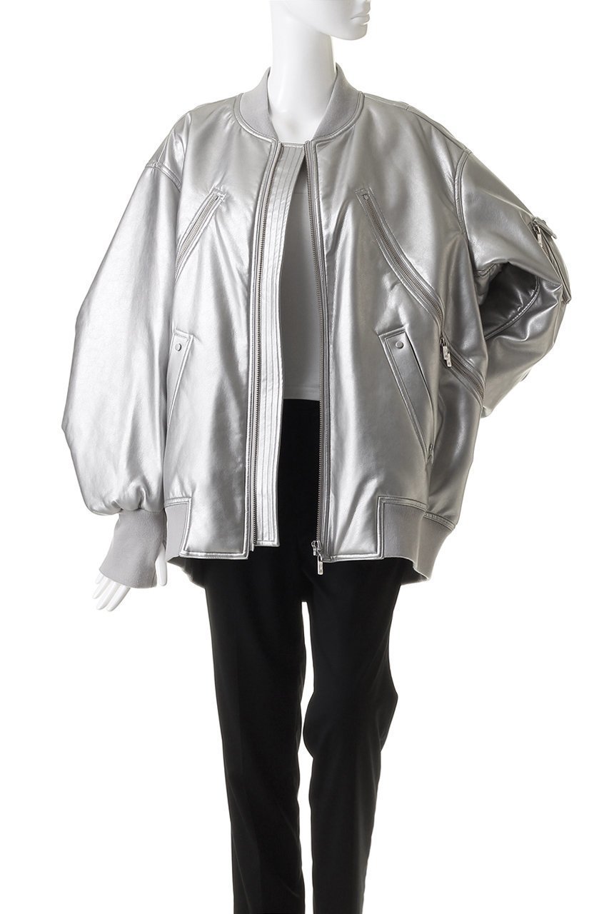 【プランク プロジェクト/PRANK PROJECT】の【UNISEX】フェイクレザーMA-1 / Synthetic Leather MA-1 人気、トレンドファッション・服の通販 founy(ファニー) 　ファッション　Fashion　レディースファッション　Fashion for Women　アウター　Coat / Outerwear Collection　レディースジャケット・軽アウター　Jackets　ブルゾンジャケット・スポーティアウター　Blouson Jackets　MA-1ジャケット　MA-1 Bomber Jackets / Flight Jackets　ユニセックス　Unisex, Genderless　シルバー　Silver, Metallic Silver　ジャケット　Jacket, Outerwear　スリット　Slit, Slit Detail　フェイクレザー　Faux Leather, PU Leather　ブルゾン　Blouson, Bomber Jacket　ラグジュアリー　Luxury, Elegant　エレガント 上品　Elegant　防寒　Cold Protection, Winter-Ready　other-7|ID: prp329100004577763 ipo3291000000032966605