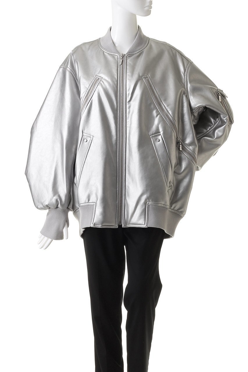 【プランク プロジェクト/PRANK PROJECT】の【UNISEX】フェイクレザーMA-1 / Synthetic Leather MA-1 人気、トレンドファッション・服の通販 founy(ファニー) 　ファッション　Fashion　レディースファッション　Fashion for Women　アウター　Coat / Outerwear Collection　レディースジャケット・軽アウター　Jackets　ブルゾンジャケット・スポーティアウター　Blouson Jackets　MA-1ジャケット　MA-1 Bomber Jackets / Flight Jackets　ユニセックス　Unisex, Genderless　シルバー　Silver, Metallic Silver　ジャケット　Jacket, Outerwear　スリット　Slit, Slit Detail　フェイクレザー　Faux Leather, PU Leather　ブルゾン　Blouson, Bomber Jacket　ラグジュアリー　Luxury, Elegant　エレガント 上品　Elegant　防寒　Cold Protection, Winter-Ready　other-2|ID: prp329100004577763 ipo3291000000034422804