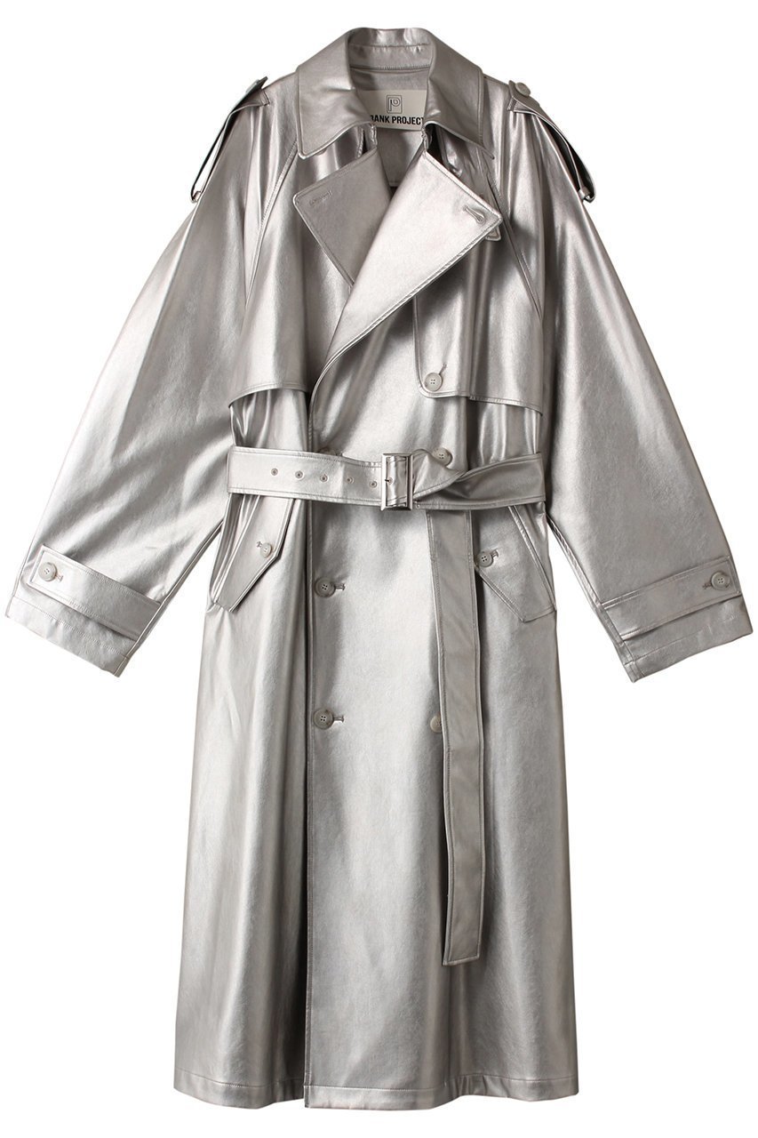【プランク プロジェクト/PRANK PROJECT】の【UNISEX】ヴィーガンレザートレンチコート / Synthetic Leather Trench Coat インテリア・キッズ・メンズ・レディースファッション・服の通販 founy(ファニー) 　ファッション　Fashion　レディースファッション　Ladies' Fashion Online　アウター　Coat Outerwear　コート　Coats　トレンチコート　Trench Coats　ユニセックス　Unisex　トレンチ　Trench　マキシ　Maxi　ロング　Long　SLV(シルバー)|ID: prp329100004577766 ipo3291000000032424751