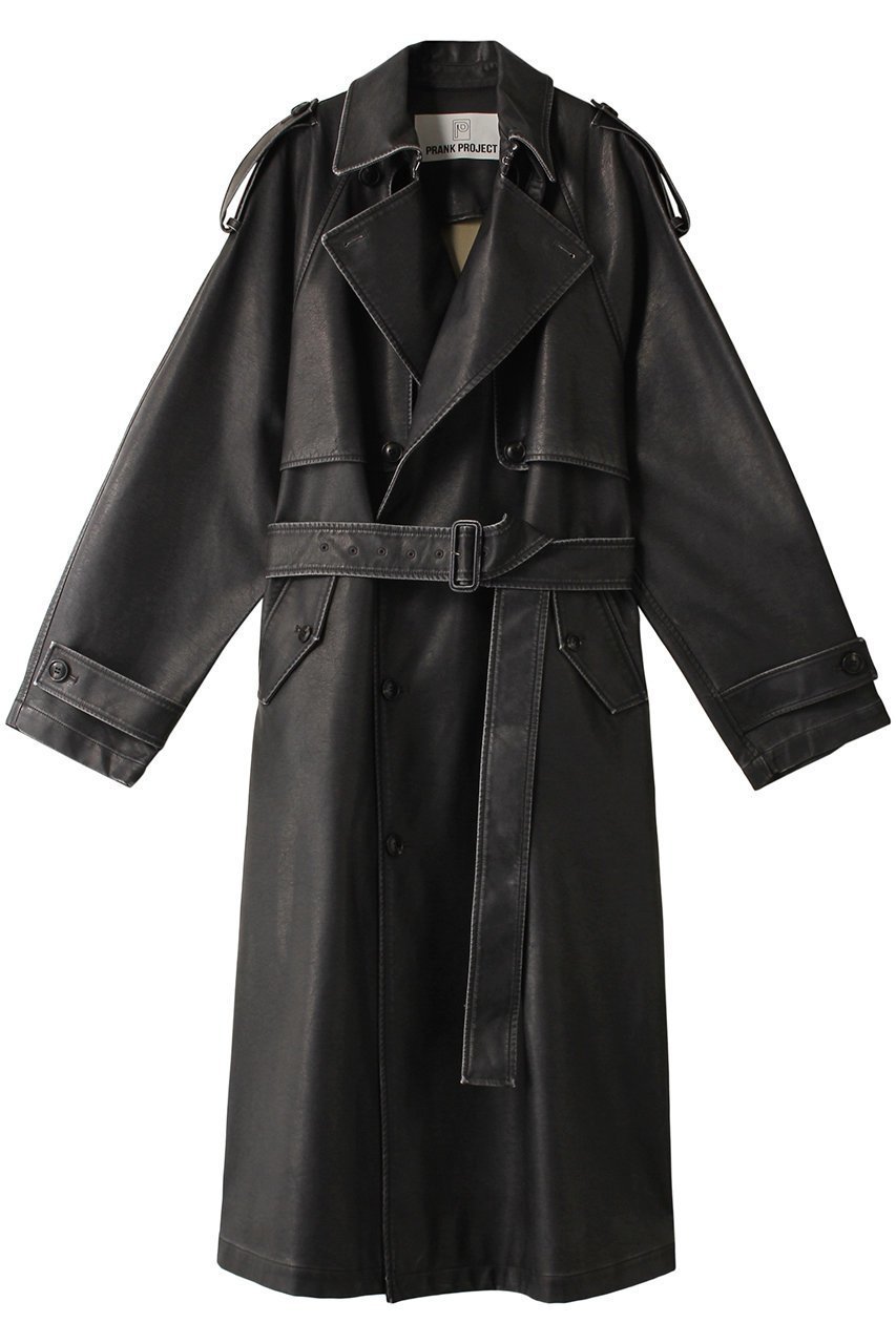 【プランク プロジェクト/PRANK PROJECT】の【UNISEX】ヴィーガンレザートレンチコート / Synthetic Leather Trench Coat インテリア・キッズ・メンズ・レディースファッション・服の通販 founy(ファニー) 　ファッション　Fashion　レディースファッション　Ladies' Fashion Online　アウター　Coat Outerwear　コート　Coats　トレンチコート　Trench Coats　ユニセックス　Unisex　トレンチ　Trench　マキシ　Maxi　ロング　Long　C.GRY(チャコールグレー)|ID: prp329100004577766 ipo3291000000032424752