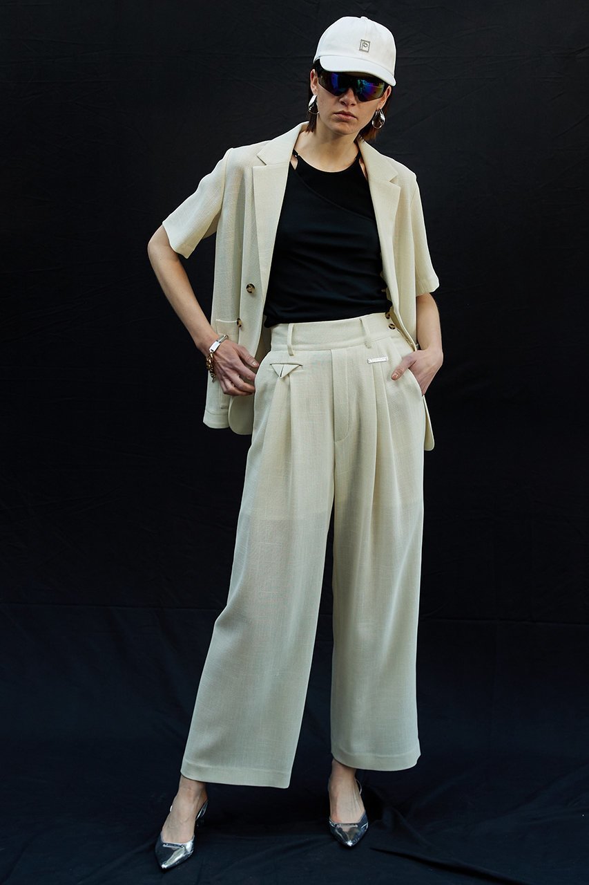 【プランク プロジェクト/PRANK PROJECT】のカラミワイドテーパードパンツ / Kalami Wide Tapered Pants 人気、トレンドファッション・服の通販 founy(ファニー) 　ファッション　Fashion　レディースファッション　Fashion for Women　パンツ　Pants & Trousers　コンパクト　Compact, Small Size　ジャケット　Jacket, Outerwear　スタイリッシュ　Stylish, Fashionable　セットアップ　Set-Up, Coordinated Outfit　テーパード　Tapered, Tapered Pants　メッシュ　Mesh, Net Fabric　夏　Summer　other-6|ID: prp329100004577772 ipo3291000000034423576