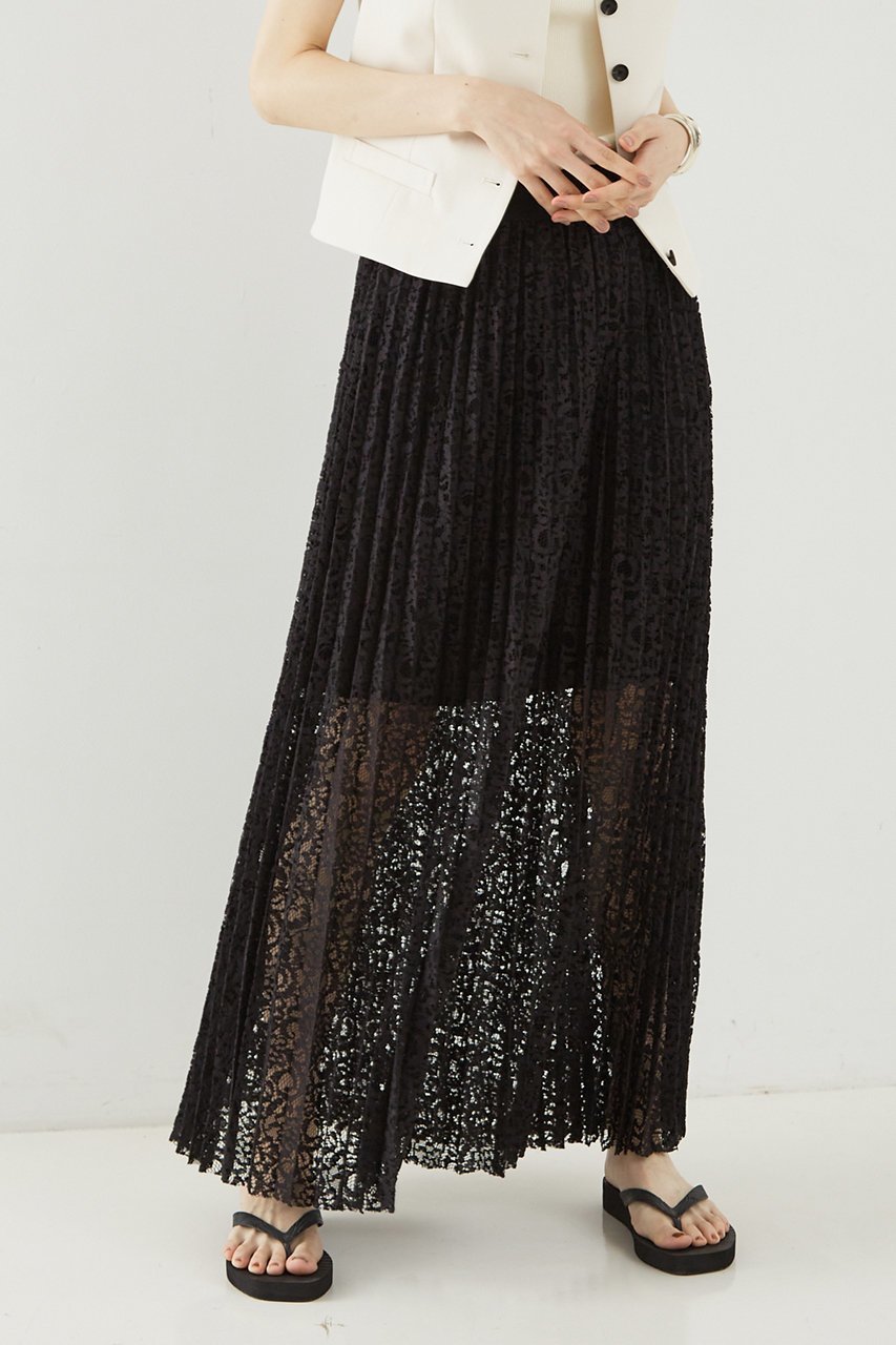 【ザ ストア バイ シー/THE STORE by C】のレースプリーツスカート 人気、トレンドファッション・服の通販 founy(ファニー) 　ファッション　Fashion　レディースファッション　WOMEN　スカート　Skirt　プリーツスカート　Pleated Skirts　ロングスカート　Long Skirt　イタリア　Italy　デニム　Denim　フェミニン　Feminine　プリーツ　Pleats　ロング　Long　夏　Summer　春　Spring　other-2|ID: prp329100004577775 ipo3291000000032424835