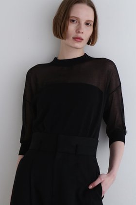 【ル フィル/LE PHIL】 ハーフスリーブシアーニット人気、トレンドファッション・服の通販 founy(ファニー) ファッション Fashion レディースファッション WOMEN トップス・カットソー Tops/Tshirt ニット Knit Tops プルオーバー Pullover インナー Inner シアー Sheer スタンダード Standard 夏 Summer |ID:prp329100004577777