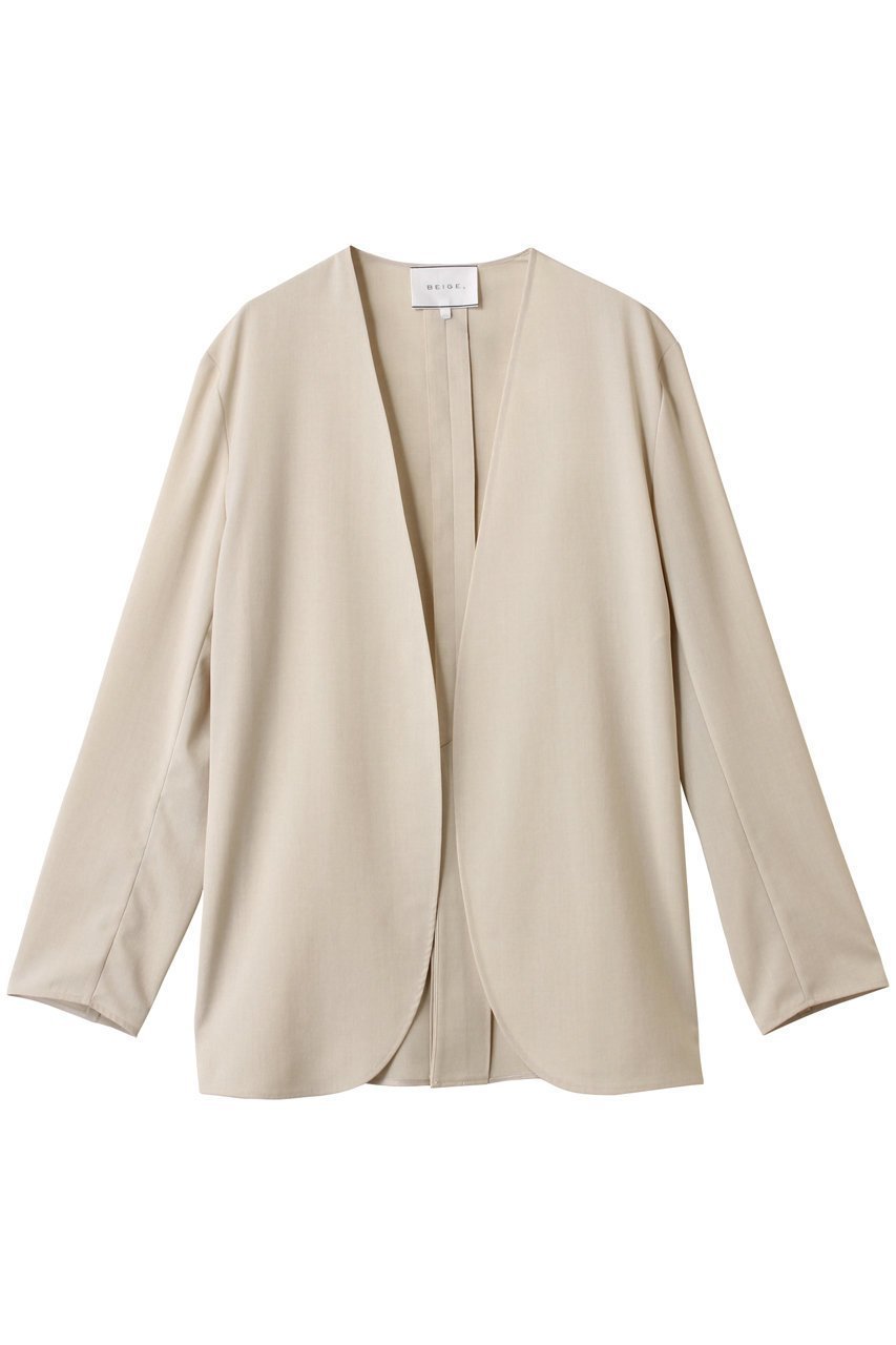 【ベイジ,/BEIGE,】のBATEAU(バトー)/ボタンレスノーカラジャケット インテリア・キッズ・メンズ・レディースファッション・服の通販 founy(ファニー) 　ファッション　Fashion　レディースファッション　Fashion for Women　アウター　Coat / Outerwear Collection　レディースジャケット・軽アウター　Jackets　2025年　2025　2025-2026秋冬・A/W　Autumn/Winter 2025–26 AW25–26　インナー　Innerwear　ジャケット　Jacket, Outerwear　リラックス　Relax, Relaxed Fit　夏　Summer　A/W・秋冬　Autumn/Winter　Beige|ID: prp329100004577785 ipo3291000000032424921
