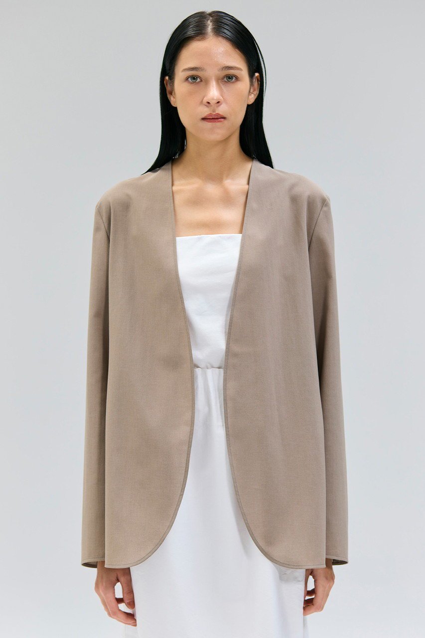 【ベイジ,/BEIGE,】のBATEAU(バトー)/ボタンレスノーカラジャケット 人気、トレンドファッション・服の通販 founy(ファニー) 　ファッション　Fashion　レディースファッション　Fashion for Women　アウター　Coat / Outerwear Collection　レディースジャケット・軽アウター　Jackets　2025年　2025　2025-2026秋冬・A/W　Autumn/Winter 2025–26 AW25–26　インナー　Innerwear　ジャケット　Jacket, Outerwear　リラックス　Relax, Relaxed Fit　夏　Summer　A/W・秋冬　Autumn/Winter　other-8|ID: prp329100004577785 ipo3291000000032631750