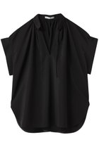 【ベイジ,/BEIGE,】のBATEAU(バトー)/Vネックバックギャザーハーフスリーブブラウス Black|ID: prp329100004577787 ipo3291000000036393332