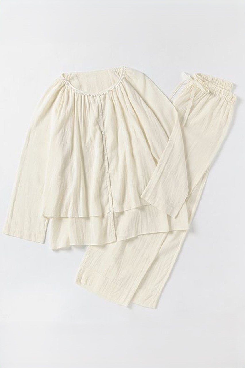 【プリスティン/PRISTINE】のギャザー長袖パジャマ 人気、トレンドファッション・服の通販 founy(ファニー) 　ファッション　Fashion　レディースファッション　Ladies' Fashion Online　トップス・カットソー　Tops/Tshirt　おすすめ　Recommend　ギャザー　Gather　パイピング　Piping　パジャマ　Pajamas　夏　Summer　春　Spring　S/S・春夏　Ss・Spring/Summer　長袖　Long Sleeve　 other-1|ID: prp329100004577796 ipo3291000000032425134