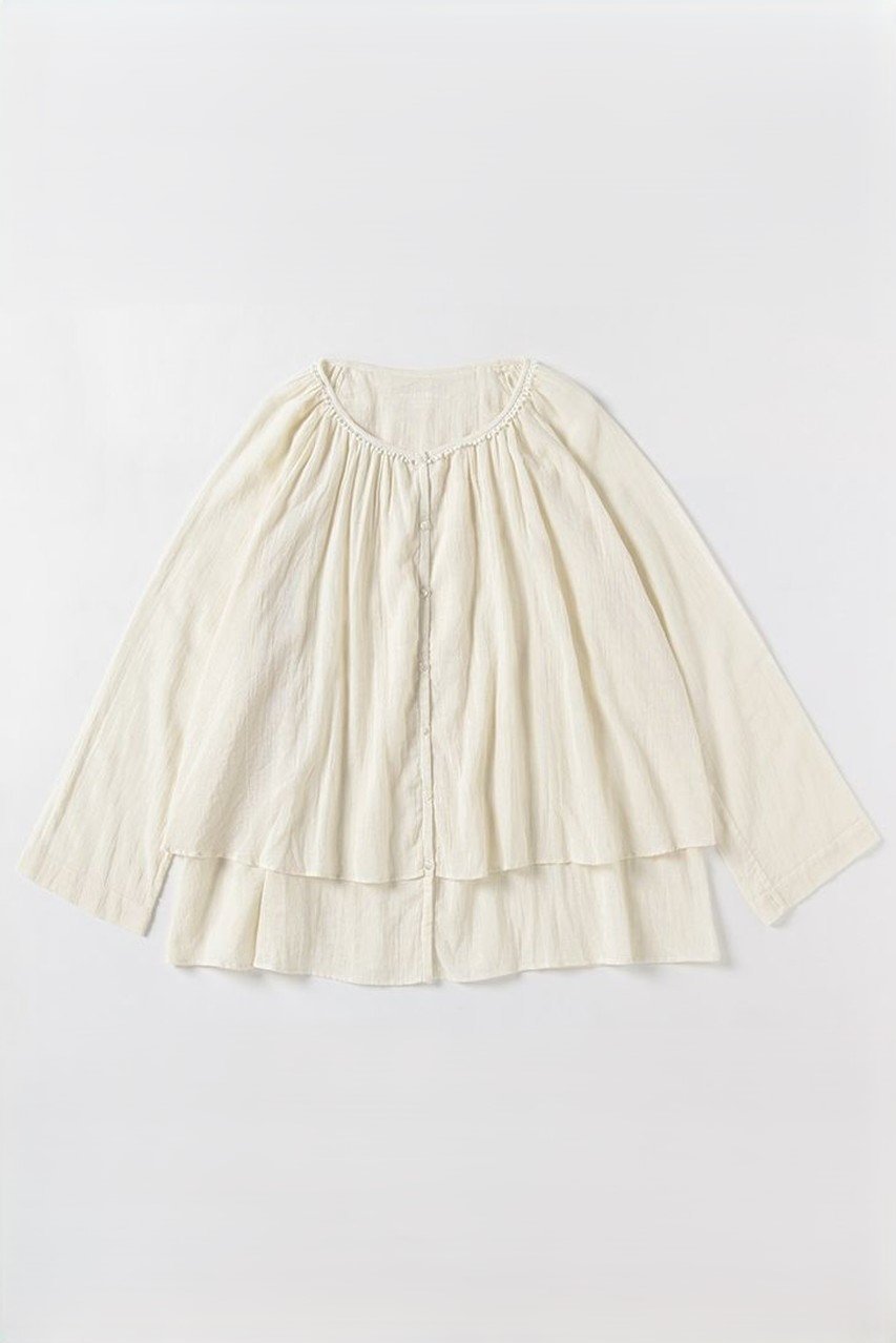 【プリスティン/PRISTINE】のギャザー長袖パジャマ 人気、トレンドファッション・服の通販 founy(ファニー) 　ファッション　Fashion　レディースファッション　Ladies' Fashion Online　トップス・カットソー　Tops/Tshirt　おすすめ　Recommend　ギャザー　Gather　パイピング　Piping　パジャマ　Pajamas　夏　Summer　春　Spring　S/S・春夏　Ss・Spring/Summer　長袖　Long Sleeve　other-2|ID: prp329100004577796 ipo3291000000032425136
