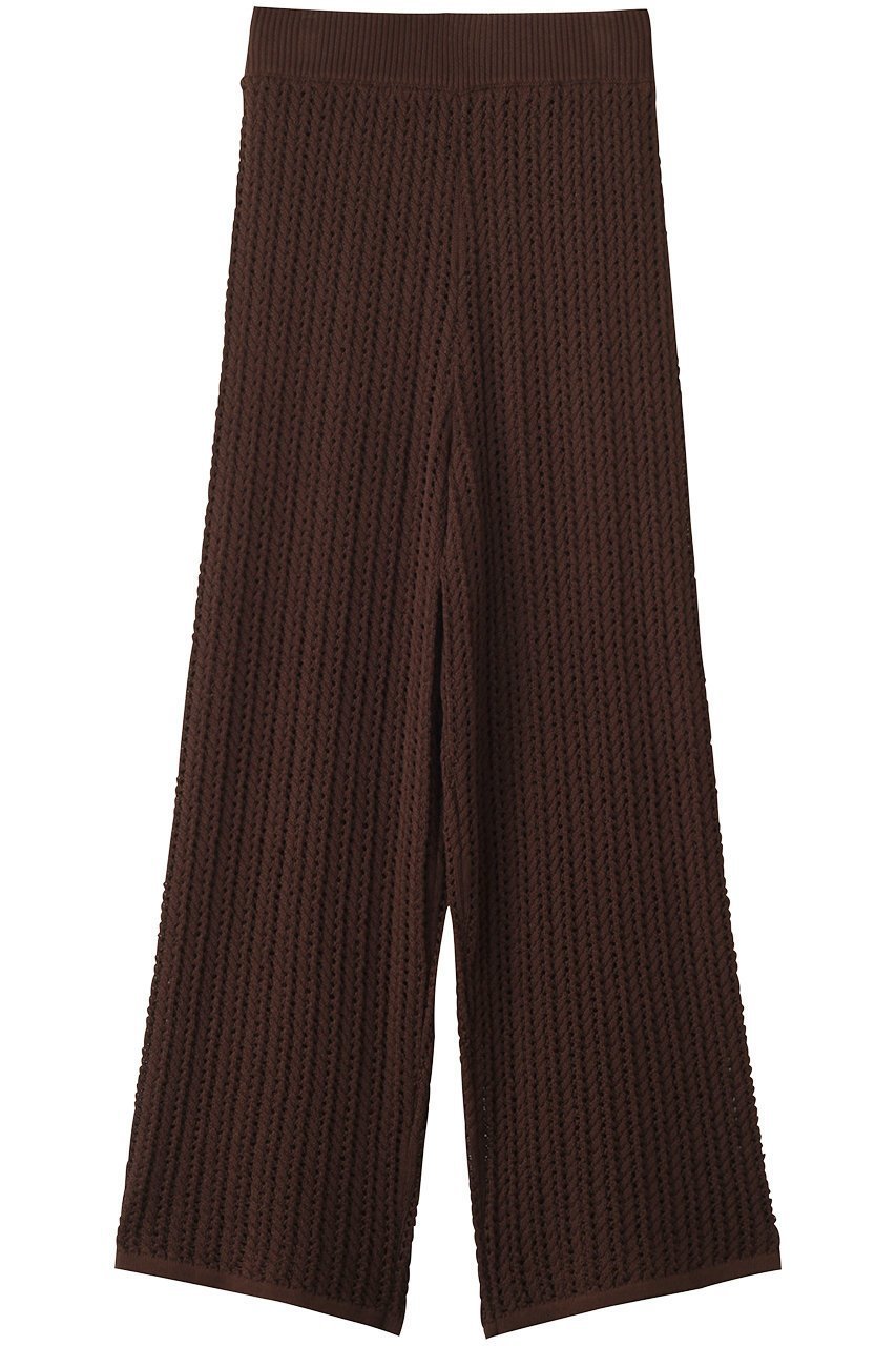【アンクレイヴ/uncrave】のシースルーケーブルニットパンツ インテリア・キッズ・メンズ・レディースファッション・服の通販 founy(ファニー) 　ファッション　Fashion　レディースファッション　Fashion for Women　パンツ　Pants & Trousers　サマー　Summer, Summer Style　ストレート　Straight, Straight Cut　トレンド　Trend, Trending Now　エレガント 上品　Elegant　夏　Summer　ブラウン|ID: prp329100004577801 ipo3291000000036756589