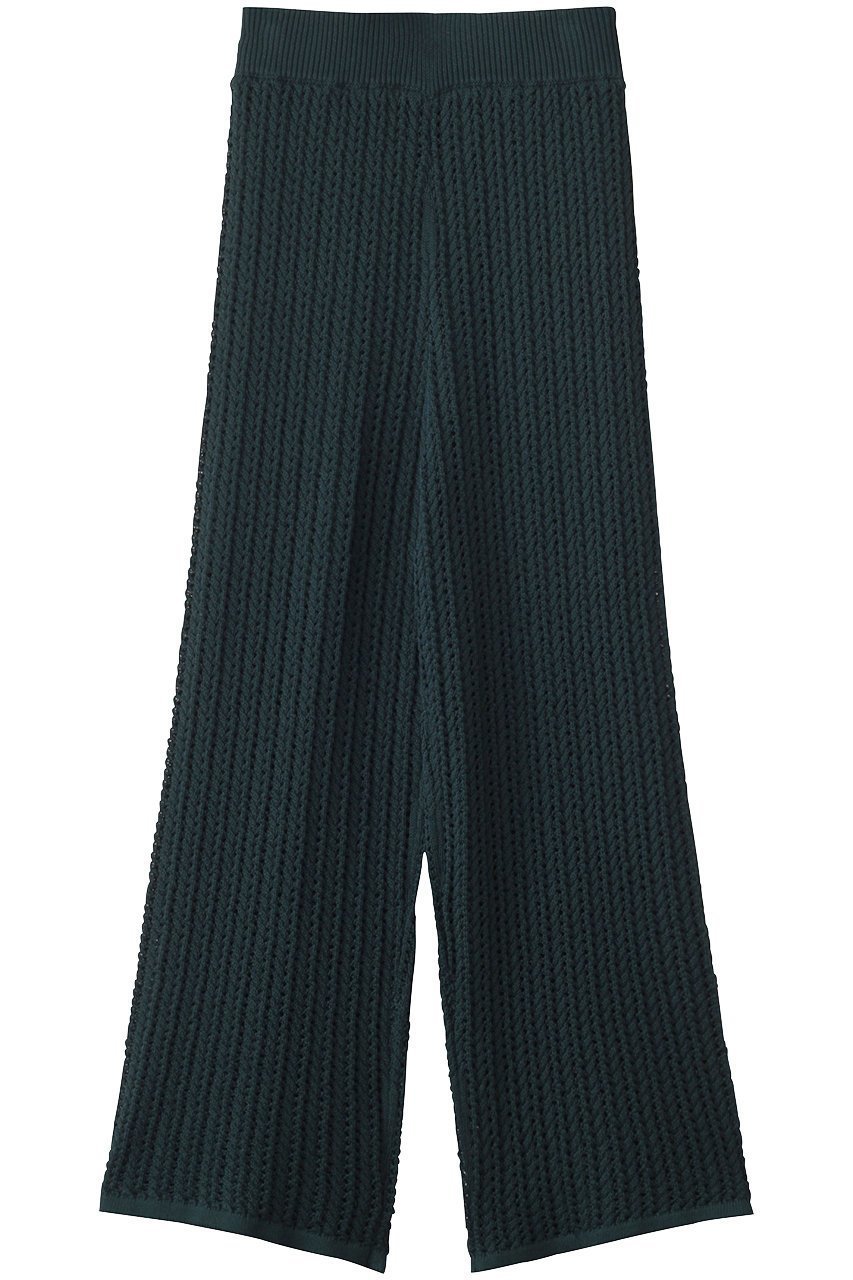 【アンクレイヴ/uncrave】のシースルーケーブルニットパンツ インテリア・キッズ・メンズ・レディースファッション・服の通販 founy(ファニー) 　ファッション　Fashion　レディースファッション　Fashion for Women　パンツ　Pants & Trousers　サマー　Summer, Summer Style　ストレート　Straight, Straight Cut　トレンド　Trend, Trending Now　エレガント 上品　Elegant　夏　Summer　ビリジアングリーン|ID: prp329100004577801 ipo3291000000036756590