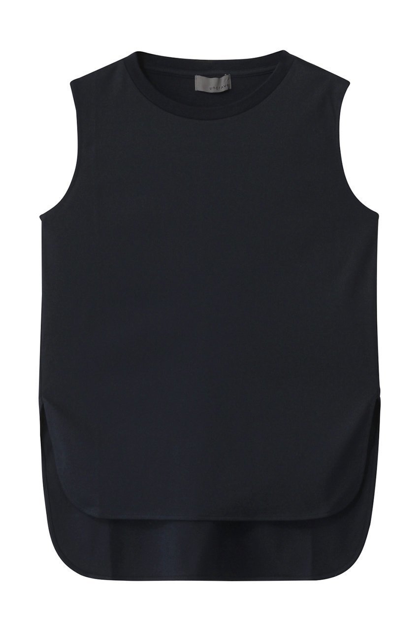 【アンクレイヴ/uncrave】の【6/11 20:00販売開始】ライトスムース ノースリーブカットソー インテリア・キッズ・メンズ・レディースファッション・服の通販 founy(ファニー) 　ファッション　Fashion　レディースファッション　WOMEN　トップス・カットソー　Tops/Tshirt　キャミソール / ノースリーブ　No Sleeves　シャツ/ブラウス　Shirts/Blouses　ロング / Tシャツ　T-Shirts　カットソー　Cut and Sewn　インナー　Inner　キャミソール　Camisole　シンプル　Simple　ジャケット　Jacket　スリット　Slit　タンク　Tank　ラウンド　Round　NEW・新作・新着・新入荷　New Arrivals　ネイビー|ID: prp329100004577805 ipo3291000000032425213