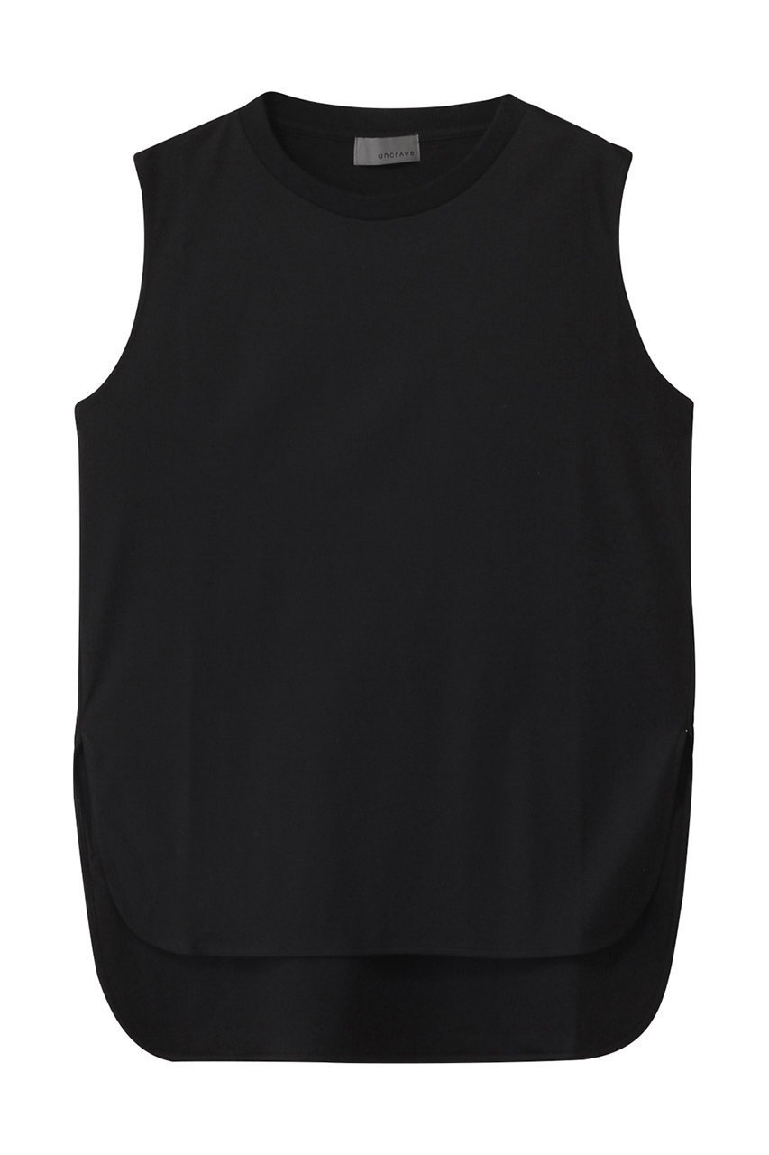 【アンクレイヴ/uncrave】の【6/11 20:00販売開始】ライトスムース ノースリーブカットソー インテリア・キッズ・メンズ・レディースファッション・服の通販 founy(ファニー) 　ファッション　Fashion　レディースファッション　WOMEN　トップス・カットソー　Tops/Tshirt　キャミソール / ノースリーブ　No Sleeves　シャツ/ブラウス　Shirts/Blouses　ロング / Tシャツ　T-Shirts　カットソー　Cut and Sewn　インナー　Inner　キャミソール　Camisole　シンプル　Simple　ジャケット　Jacket　スリット　Slit　タンク　Tank　ラウンド　Round　NEW・新作・新着・新入荷　New Arrivals　ブラック|ID: prp329100004577805 ipo3291000000032425214