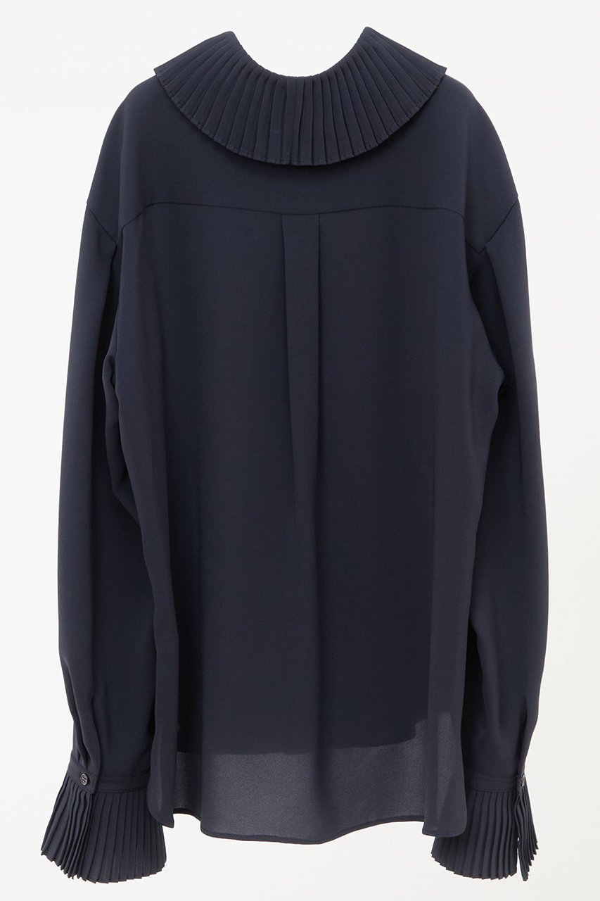 【マルティニーク/martinique】のプリーツカラーブラウス 人気、トレンドファッション・服の通販 founy(ファニー) 　ファッション　Fashion　レディースファッション　WOMEN　トップス・カットソー　Tops/Tshirt　シャツ/ブラウス　Shirts/Blouses　おすすめ　Recommend　インナー　Inner　ジャケット　Jacket　スリーブ　Sleeve　プリーツ　Pleats　ロング　Long　定番　Standard　other-2|ID: prp329100004577806 ipo3291000000032425224