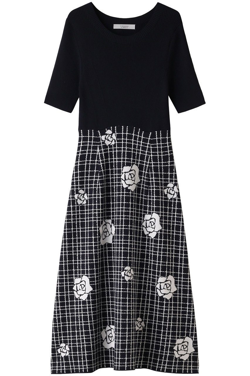 【コルコバード/CORCOVADO】のカメリアジャガードドレス 人気、トレンドファッション・服の通販 founy(ファニー) 　ファッション　Fashion　レディースファッション　Fashion for Women　ワンピース　Dresses　フォーマル・パーティードレス・結婚式用ドレス　Elegant & Casual Dresses　チュニック　Tunic Tops & Dresses　ジャカード／ジャガード　Jacquard, Woven Pattern　チェック　Check, Plaid, Tartan　チュニック　Tunic, Long Top　ドレス　Dress, One-Piece　パーティ　Party, Party Style　フィット　Fit, Slim Fit　再入荷　Restock / Back in Stock　 other-1|ID: prp329100004578730 ipo3291000000032435038