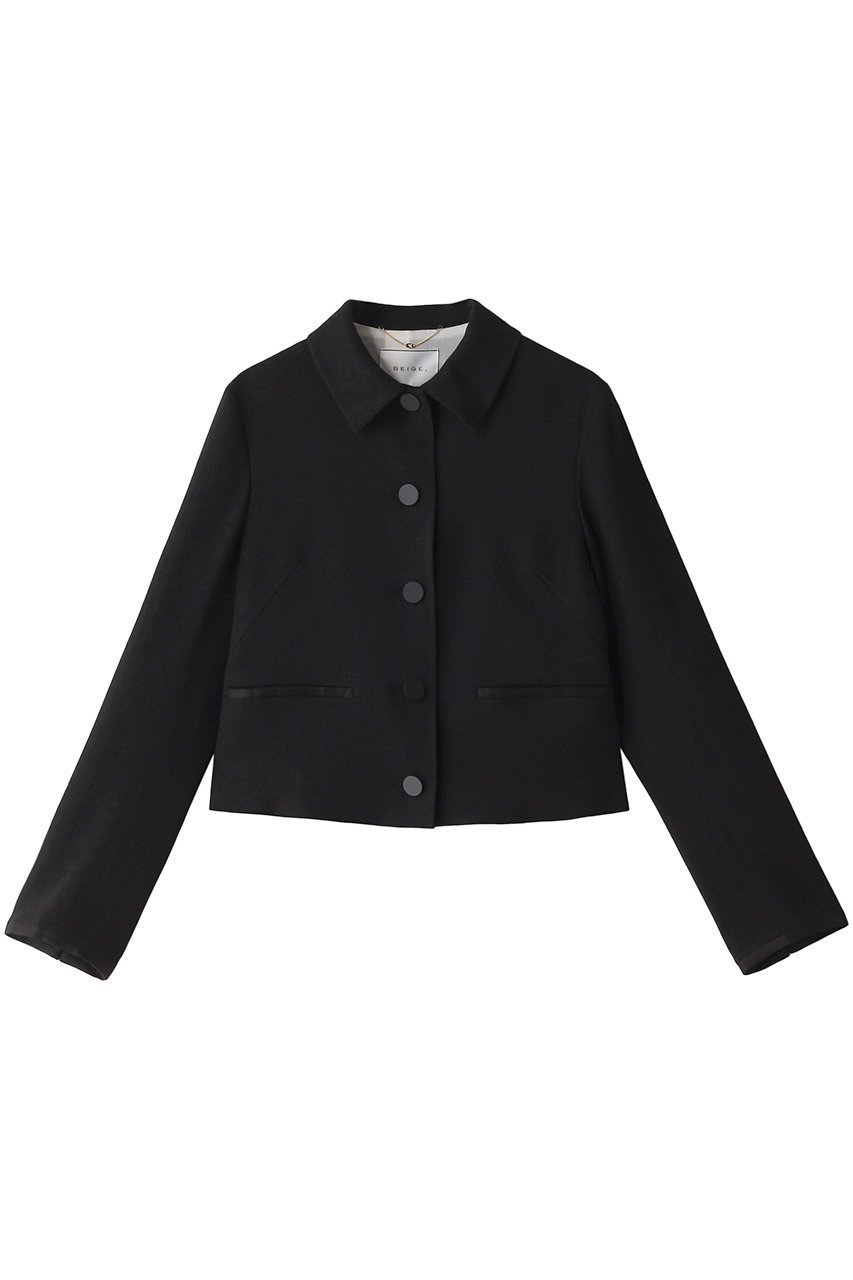 【ベイジ,/BEIGE,】のPAUL(ポール)/ショートジャケット インテリア・キッズ・メンズ・レディースファッション・服の通販 founy(ファニー) 　ファッション　Fashion　レディースファッション　Fashion for Women　アウター　Coat / Outerwear Collection　レディースジャケット・軽アウター　Jackets　ショート　Short, Short Length　ジャケット　Jacket, Outerwear　ポケット　Pocket, Pocket Detail　メタル　Metal, Metal Parts　リネン　Linen, Linen Fabric　Black|ID: prp329100004578733 ipo3291000000035333585