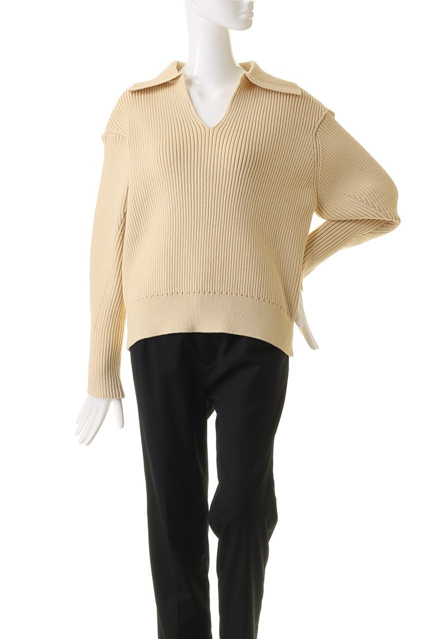 【ベイジ,/BEIGE,】のTHURET(チュレ)/リブニットトップス 人気、トレンドファッション・服の通販 founy(ファニー) 　ファッション　Fashion　レディースファッション　Fashion for Women　トップス・カットソー　Cut & Sew Tops　ニット　Knit Tops & Sweaters　カジュアルプルオーバー・ニットトップス　Pullovers & Knit Tops / Casual Pullovers　シンプル　Simple, Minimal　スリット　Slit, Slit Detail　デニム　Denim, Jeans Material　リブニット　Rib Knit, Ribbed Knit　ワイド　Wide, Wide Fit　other-2|ID: prp329100004578737 ipo3291000000032959203