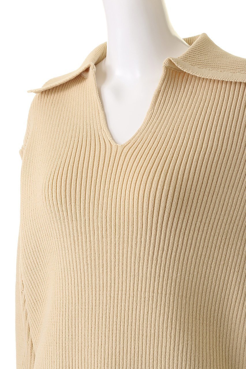 【ベイジ,/BEIGE,】のTHURET(チュレ)/リブニットトップス 人気、トレンドファッション・服の通販 founy(ファニー) 　ファッション　Fashion　レディースファッション　Fashion for Women　トップス・カットソー　Cut & Sew Tops　ニット　Knit Tops & Sweaters　カジュアルプルオーバー・ニットトップス　Pullovers & Knit Tops / Casual Pullovers　シンプル　Simple, Minimal　スリット　Slit, Slit Detail　デニム　Denim, Jeans Material　リブニット　Rib Knit, Ribbed Knit　ワイド　Wide, Wide Fit　other-5|ID: prp329100004578737 ipo3291000000032959213