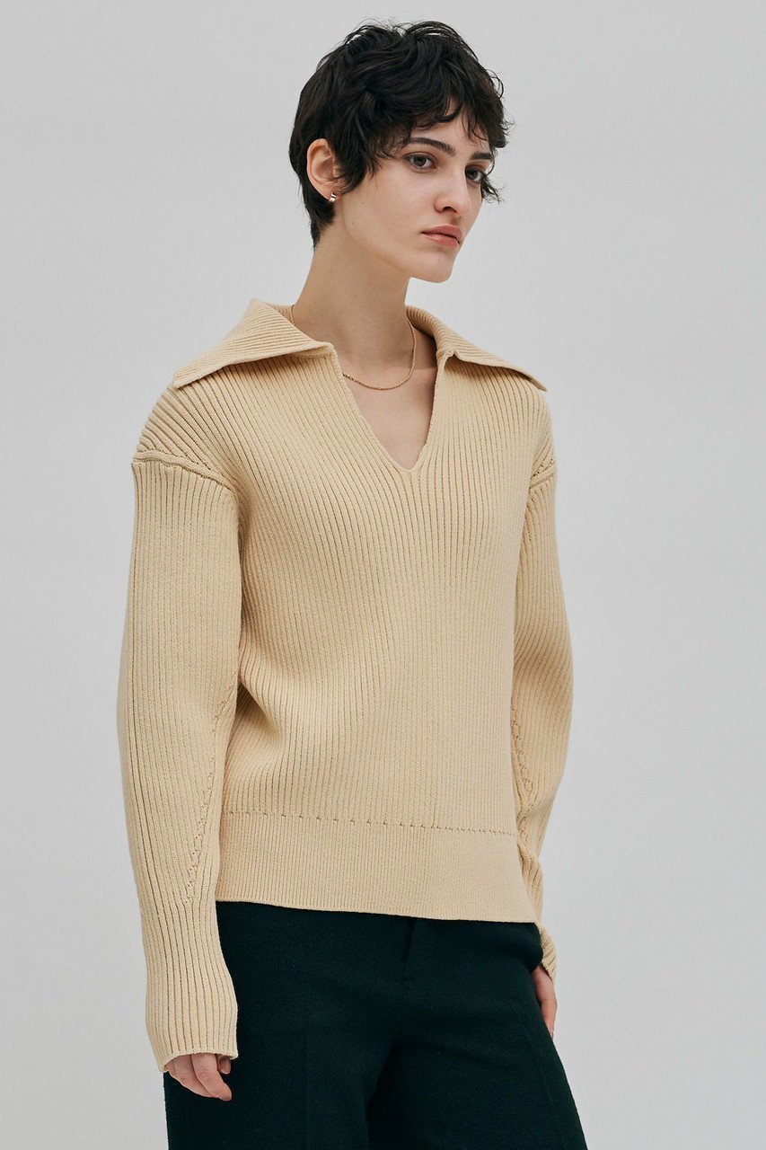 【ベイジ,/BEIGE,】のTHURET(チュレ)/リブニットトップス 人気、トレンドファッション・服の通販 founy(ファニー) 　ファッション　Fashion　レディースファッション　Fashion for Women　トップス・カットソー　Cut & Sew Tops　ニット　Knit Tops & Sweaters　カジュアルプルオーバー・ニットトップス　Pullovers & Knit Tops / Casual Pullovers　シンプル　Simple, Minimal　スリット　Slit, Slit Detail　デニム　Denim, Jeans Material　リブニット　Rib Knit, Ribbed Knit　ワイド　Wide, Wide Fit　other-7|ID: prp329100004578737 ipo3291000000032959221
