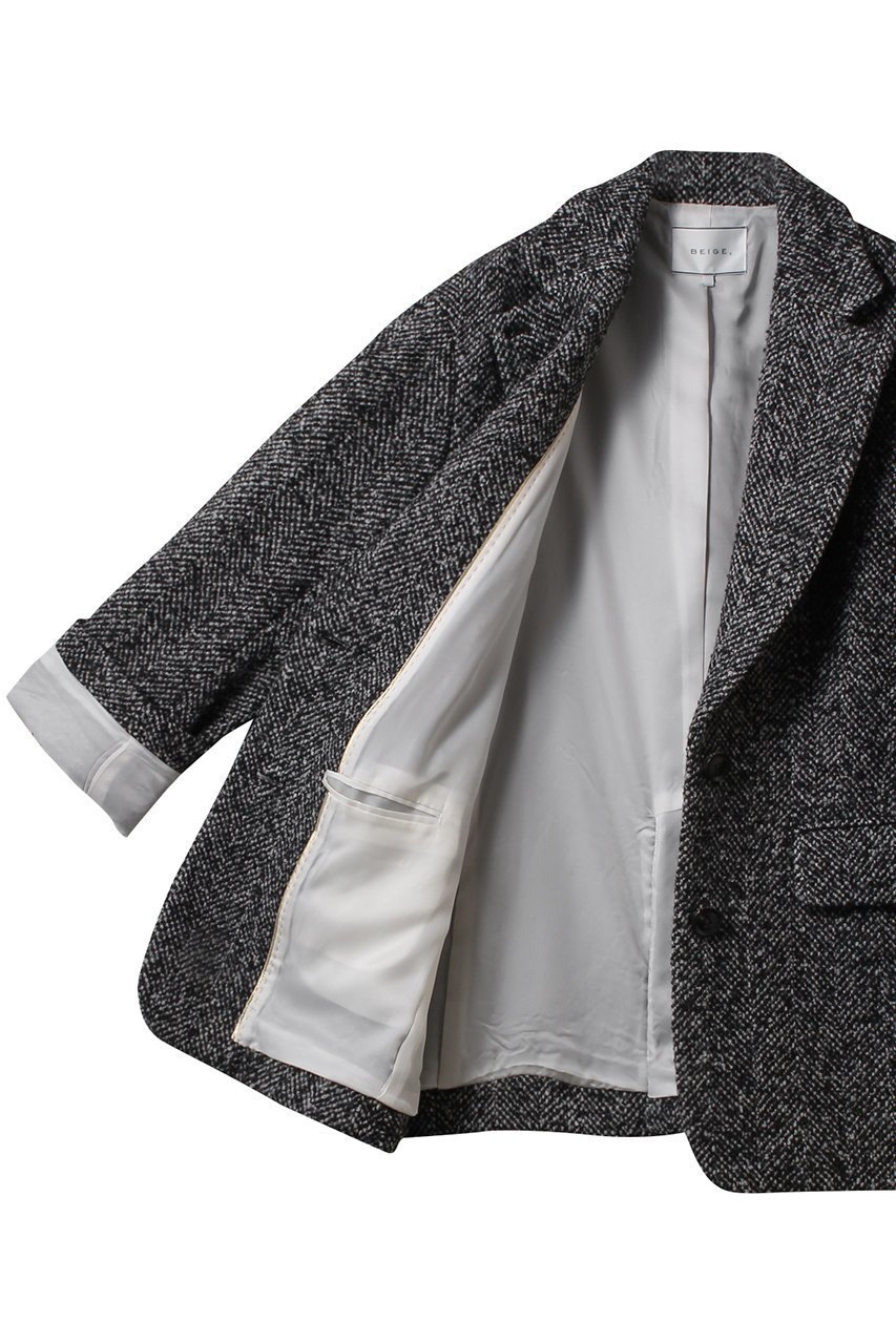 【ベイジ,/BEIGE,】のSOLEIL(ソレイユ)/オーバーサイズツイードジャケット 人気、トレンドファッション・服の通販 founy(ファニー) 　ファッション　Fashion　レディースファッション　Fashion for Women　アウター　Coat / Outerwear Collection　レディースジャケット・軽アウター　Jackets　ジャケット　Jacket, Outerwear　ツイード　Twill, Twill Weave　other-6|ID: prp329100004578740 ipo3291000000032936774