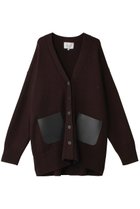 【ベイジ,/BEIGE,】のLEADER(ルアデ)/フェイクレザーポケットオーバーサイズカーディガン Bordeaux|ID: prp329100004578742 ipo3291000000032964970