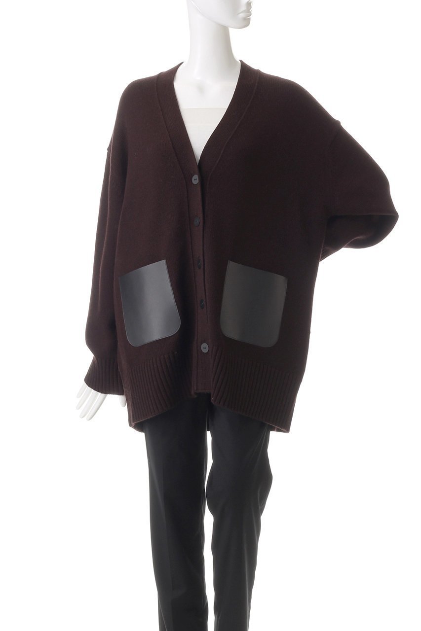【ベイジ,/BEIGE,】のLEADER(ルアデ)/フェイクレザーポケットオーバーサイズカーディガン 人気、トレンドファッション・服の通販 founy(ファニー) 　ファッション　Fashion　レディースファッション　Fashion for Women　トップス・カットソー　Cut & Sew Tops　ニット　Knit Tops & Sweaters　カーディガン・羽織り　Layered Style Cardigans　ウォッシャブル　Machine Washable　カーディガン　Cardigan, Knitwear　ポケット　Pocket, Pocket Detail　洗える　Machine Washable　秋　Autumn　other-2|ID: prp329100004578742 ipo3291000000032964982