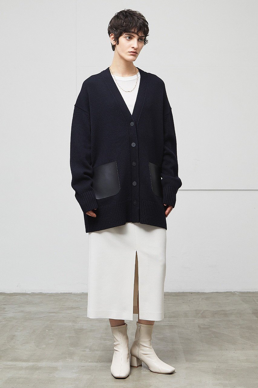 【ベイジ,/BEIGE,】のLEADER(ルアデ)/フェイクレザーポケットオーバーサイズカーディガン 人気、トレンドファッション・服の通販 founy(ファニー) 　ファッション　Fashion　レディースファッション　Fashion for Women　トップス・カットソー　Cut & Sew Tops　ニット　Knit Tops & Sweaters　カーディガン・羽織り　Layered Style Cardigans　ウォッシャブル　Machine Washable　カーディガン　Cardigan, Knitwear　ポケット　Pocket, Pocket Detail　洗える　Machine Washable　秋　Autumn　other-6|ID: prp329100004578742 ipo3291000000032964997