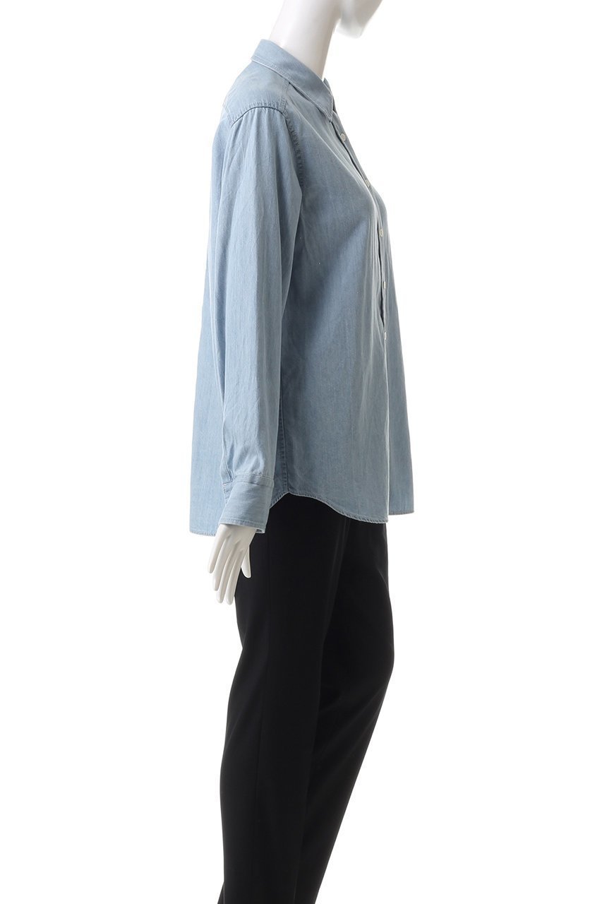 【ベイジ,/BEIGE,】のDELAUP(ドロー)/ダンガリー風コットンデニムブラウス 人気、トレンドファッション・服の通販 founy(ファニー) 　ファッション　Fashion　レディースファッション　Fashion for Women　トップス・カットソー　Cut & Sew Tops　シャツ・ブラウス・オフィスカジュアル　Elegant Blouses & Button-Ups　スリーブ　Sleeve, Long Sleeve / Short Sleeve　ダンガリー　Dungaree, Chambray　デニム　Denim, Jeans Material　フォルム　Silhouette, Form　ロング　Long, Long-Length　定番　Standard, Basic Item　羽織　Haori, Light Jacket　other-3|ID: prp329100004578752 ipo3291000000035399343