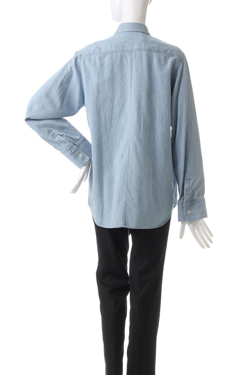 【ベイジ,/BEIGE,】のDELAUP(ドロー)/ダンガリー風コットンデニムブラウス 人気、トレンドファッション・服の通販 founy(ファニー) 　ファッション　Fashion　レディースファッション　Fashion for Women　トップス・カットソー　Cut & Sew Tops　シャツ・ブラウス・オフィスカジュアル　Elegant Blouses & Button-Ups　スリーブ　Sleeve, Long Sleeve / Short Sleeve　ダンガリー　Dungaree, Chambray　デニム　Denim, Jeans Material　フォルム　Silhouette, Form　ロング　Long, Long-Length　定番　Standard, Basic Item　羽織　Haori, Light Jacket　other-4|ID: prp329100004578752 ipo3291000000035399344