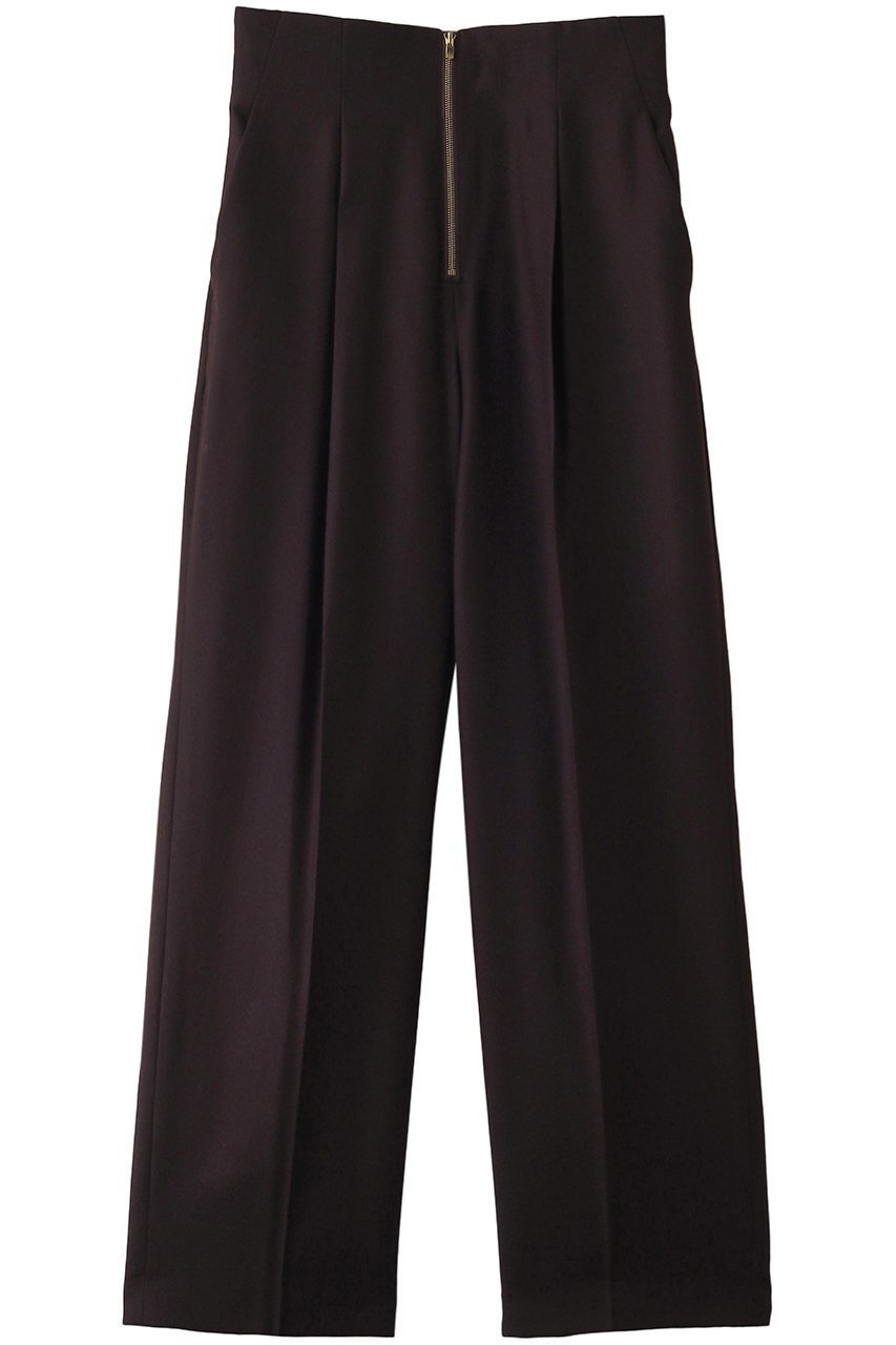 【ベイジ,/BEIGE,】のTERNES(テルヌ)/フロントジップワイドパンツ インテリア・キッズ・メンズ・レディースファッション・服の通販 founy(ファニー) 　ファッション　Fashion　レディースファッション　Fashion for Women　パンツ　Pants & Trousers　シンプル　Simple, Minimal　ジョーゼット　Georgette, Semi-Sheer Fabric　センター　Center, Center Line　ドレープ　Drape, Draping Fabric　ワイド　Wide, Wide Fit　エレガント 上品　Elegant　A/W・秋冬　Autumn/Winter　Bordeaux|ID: prp329100004578766 ipo3291000000035055483