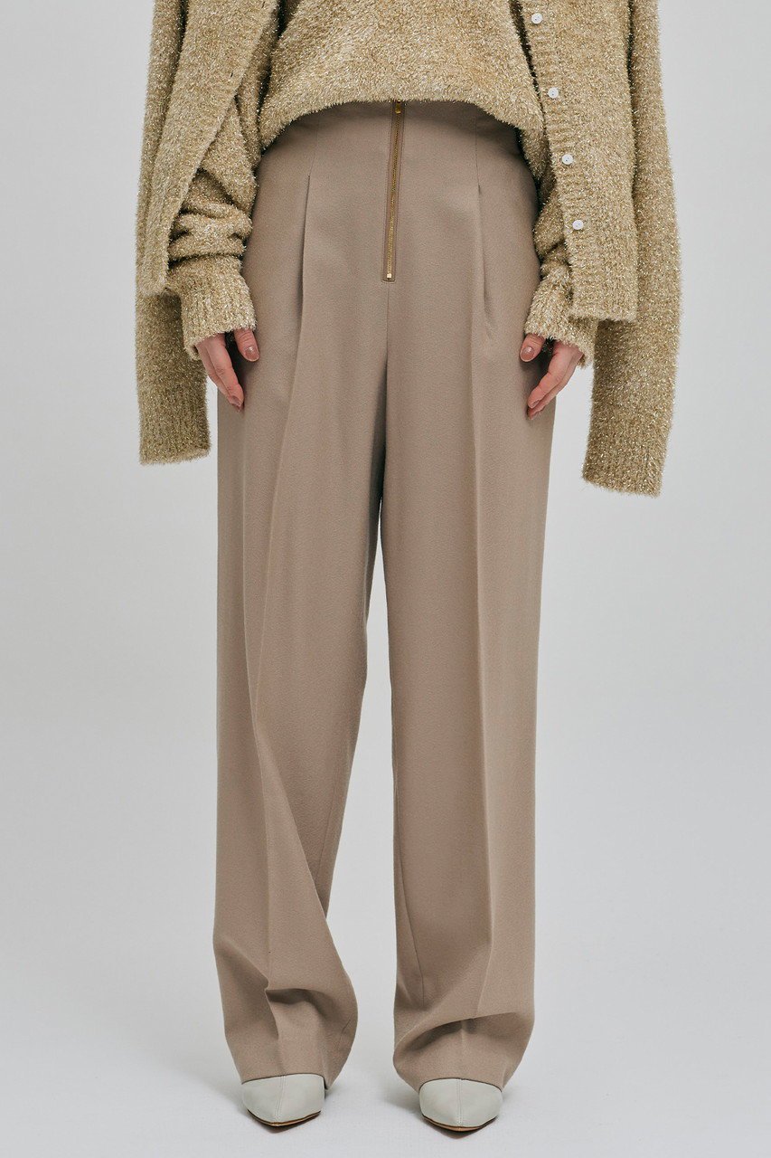【ベイジ,/BEIGE,】のTERNES(テルヌ)/フロントジップワイドパンツ 人気、トレンドファッション・服の通販 founy(ファニー) 　ファッション　Fashion　レディースファッション　Fashion for Women　パンツ　Pants & Trousers　シンプル　Simple, Minimal　ジョーゼット　Georgette, Semi-Sheer Fabric　センター　Center, Center Line　ドレープ　Drape, Draping Fabric　ワイド　Wide, Wide Fit　エレガント 上品　Elegant　A/W・秋冬　Autumn/Winter　other-7|ID: prp329100004578766 ipo3291000000035055490