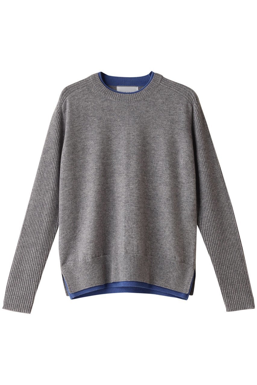【ベイジ,/BEIGE,】のPOMPE(ポンプ)/ウールカシミヤクルーネックニット インテリア・キッズ・メンズ・レディースファッション・服の通販 founy(ファニー) 　ファッション　Fashion　レディースファッション　Ladies' Fashion Online　トップス・カットソー　Tops/Tshirt　ニット　Knit Tops　プルオーバー　Pullover　カシミヤ　Cashmere　シンプル　Simple　バランス　Balance　A/W・秋冬　Aw・Autumn/Winter・Fw・Fall-Winter　ビジネス 仕事 通勤　Business　L Gray×Sax|ID: prp329100004578773 ipo3291000000032435485